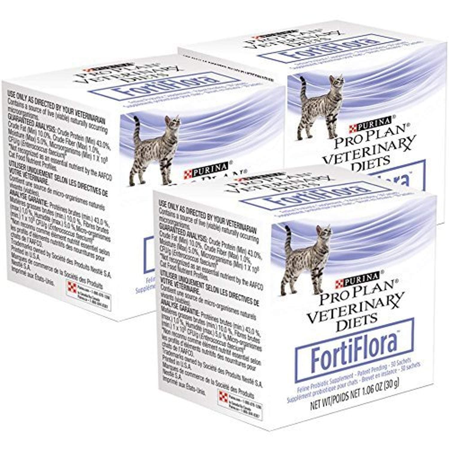 Pro Plan Veterinary Diets Purina 3-Pack Fortiflora Feline Nutritional Supplement for Pets