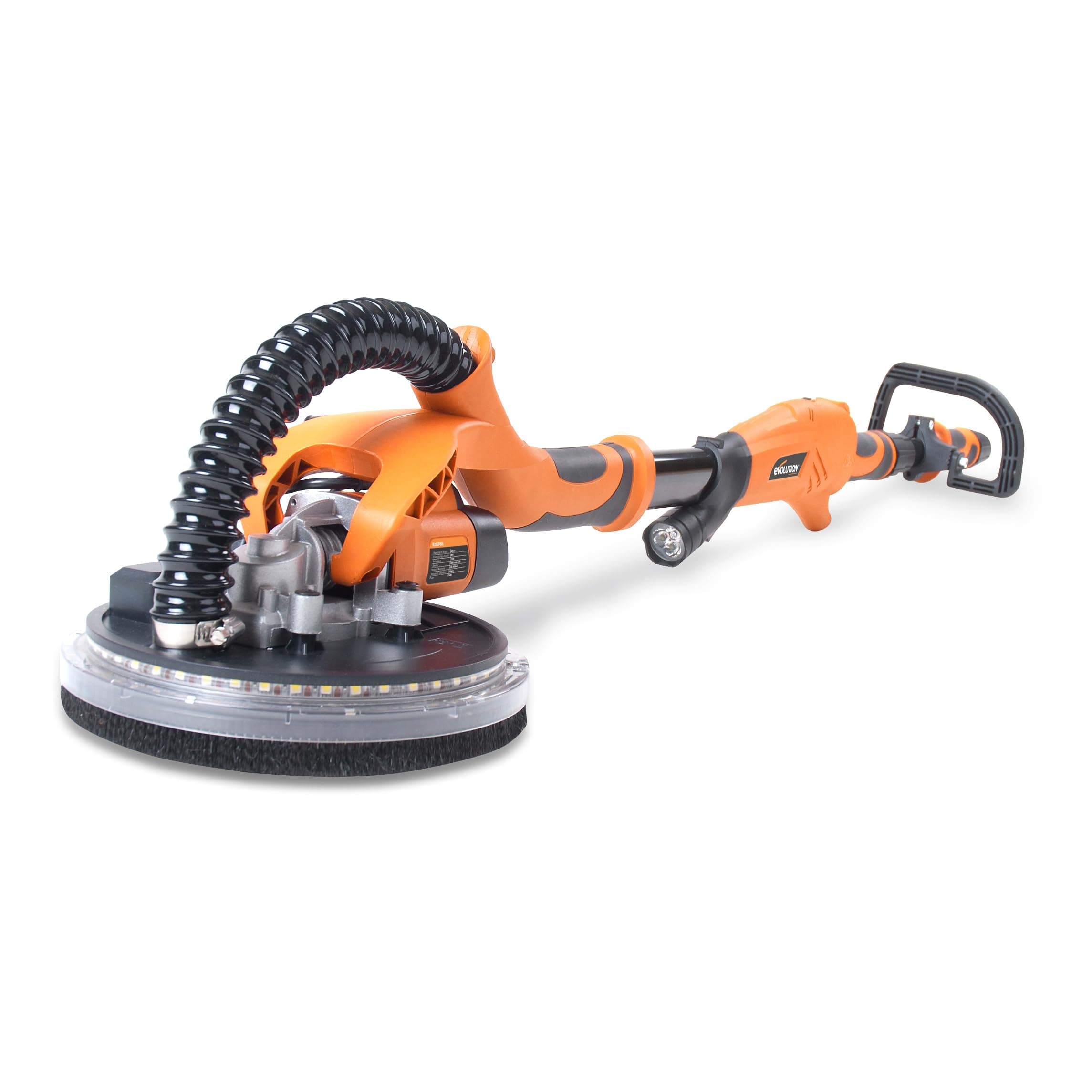 Evolution Power Tools R225DWS Telescopic Dry Wall Sander with LED Torch and 6 Sanding sheets, 225 mm