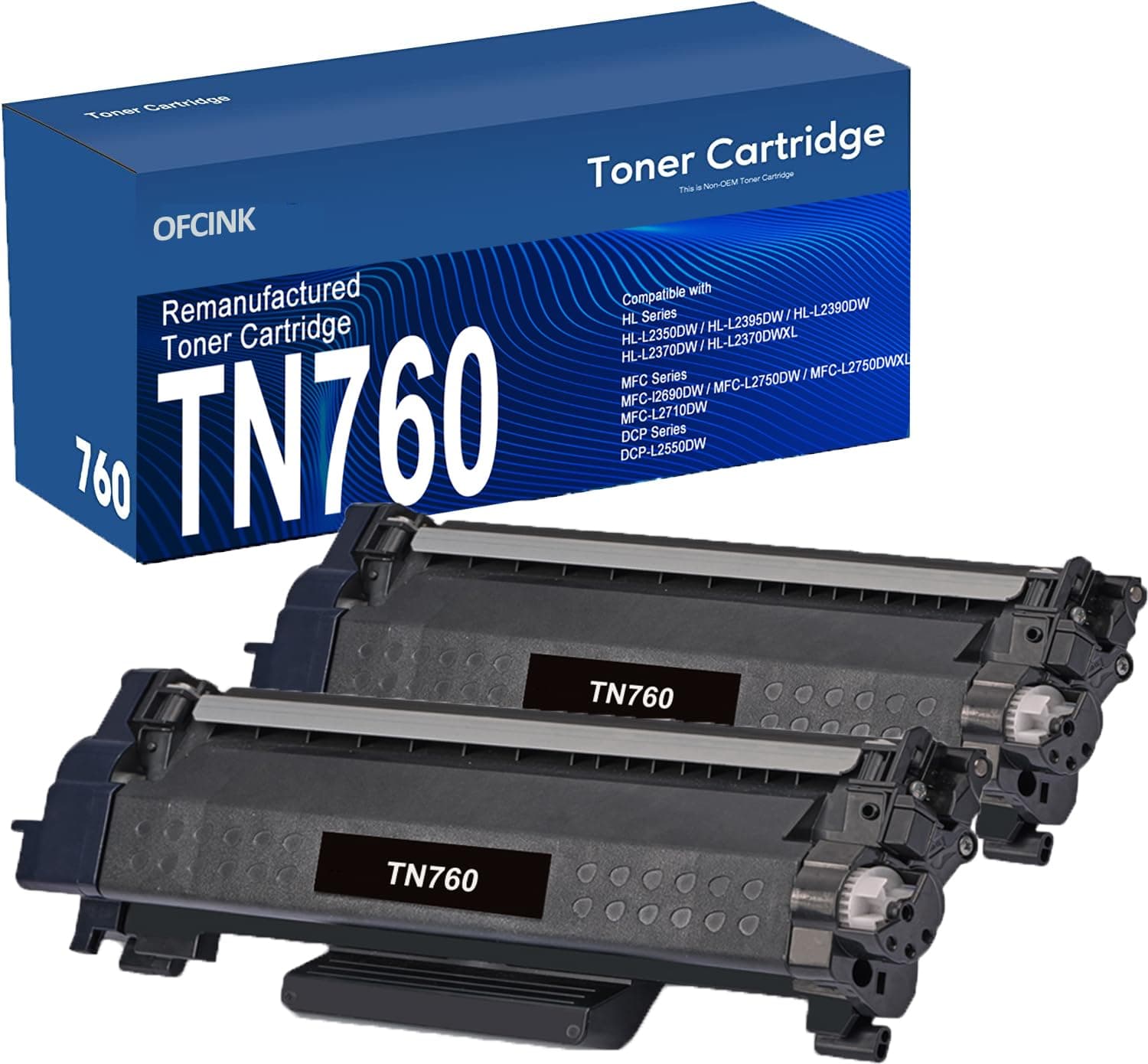 TN760 Toner for Brother Printer 2 Pack Replacement for Brother TN760 TN-760 TN730 TN-730 Black for HL-L2350DW HL-L2395DW HL-L2390DW MFC-L2690DW MFC-L2750DW MFC-L2710DW DCP-L2550DW