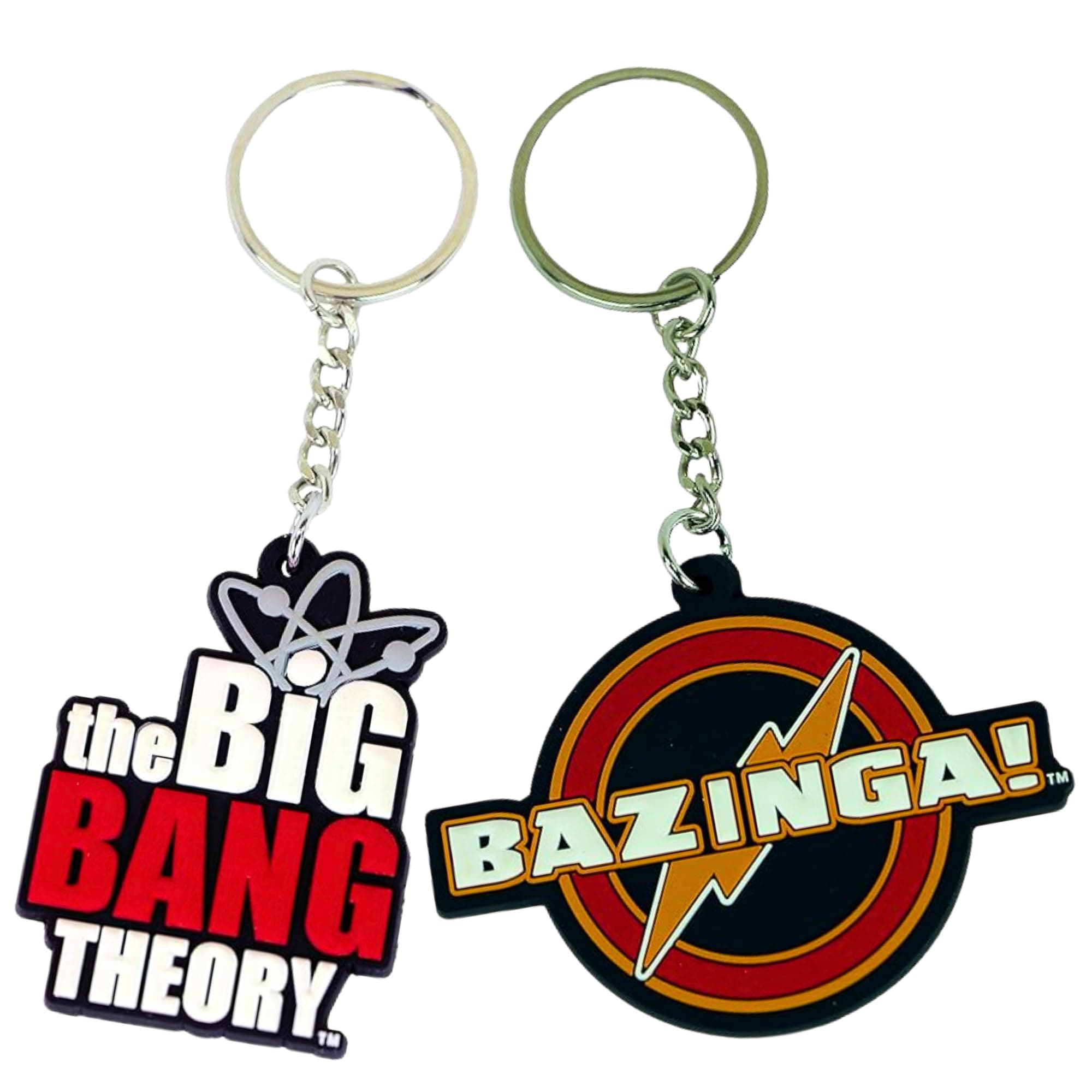 The Big Bang Theory Laser Cut Rubber Keychain Twin Pack - Includes Bazinga and Logo Designs
