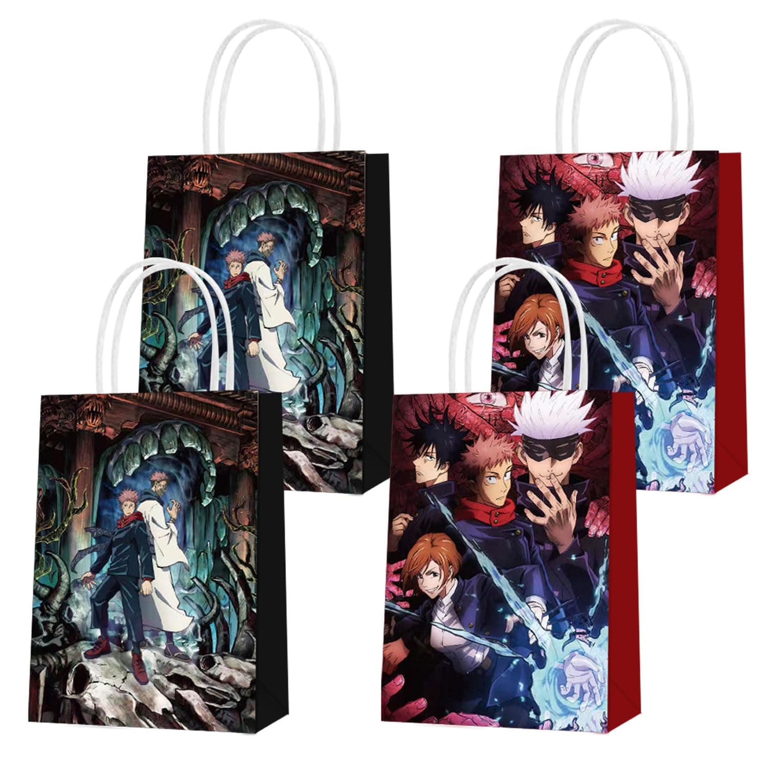 PINUOTheme Party Bags, Unique Pattern Goodie Bags for Boys Girls Kids Party Supplies, Most Special Design Gift Bags Sturdy Extra Thick with Handle(16PCS)