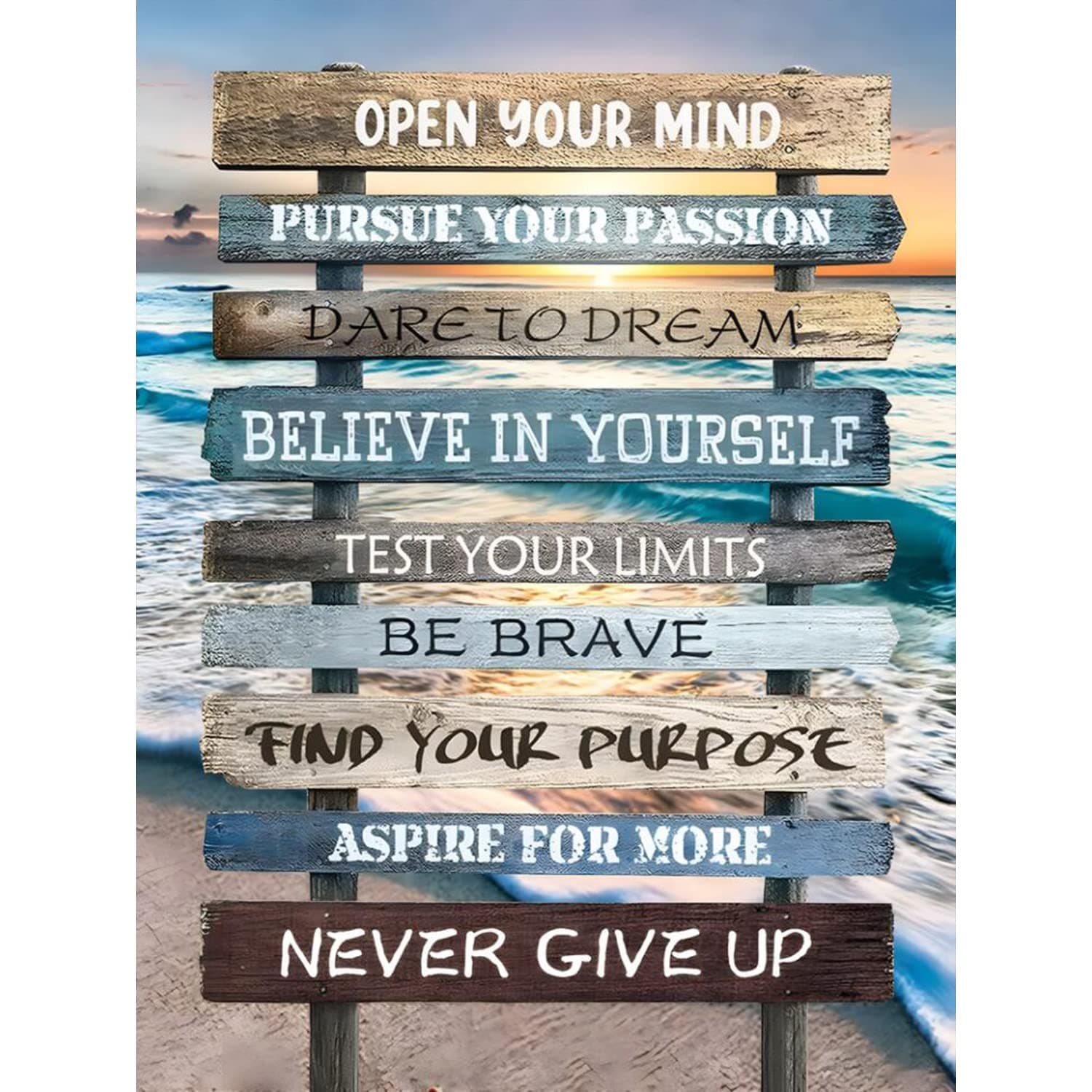 AIRDEA 5D Inspirational Diamond Painting Kits for Adults Kids, DIY Hippie Girl Diamond Painting Kits Round Full Drill Inspirational Diamond Art Kits Cross Stitch Paint by Numbers Kits 11.8x15.7inch