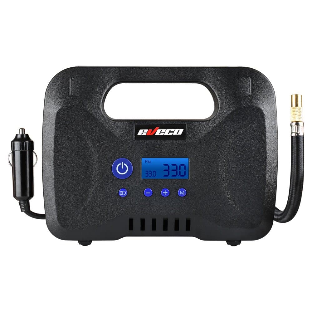 12V DC 150 psi Portable Tire Inflator Air Compressor Pump with Digital Gauge, Auto Shut-Off, Sure-Fill Technology, and Carrying Bag