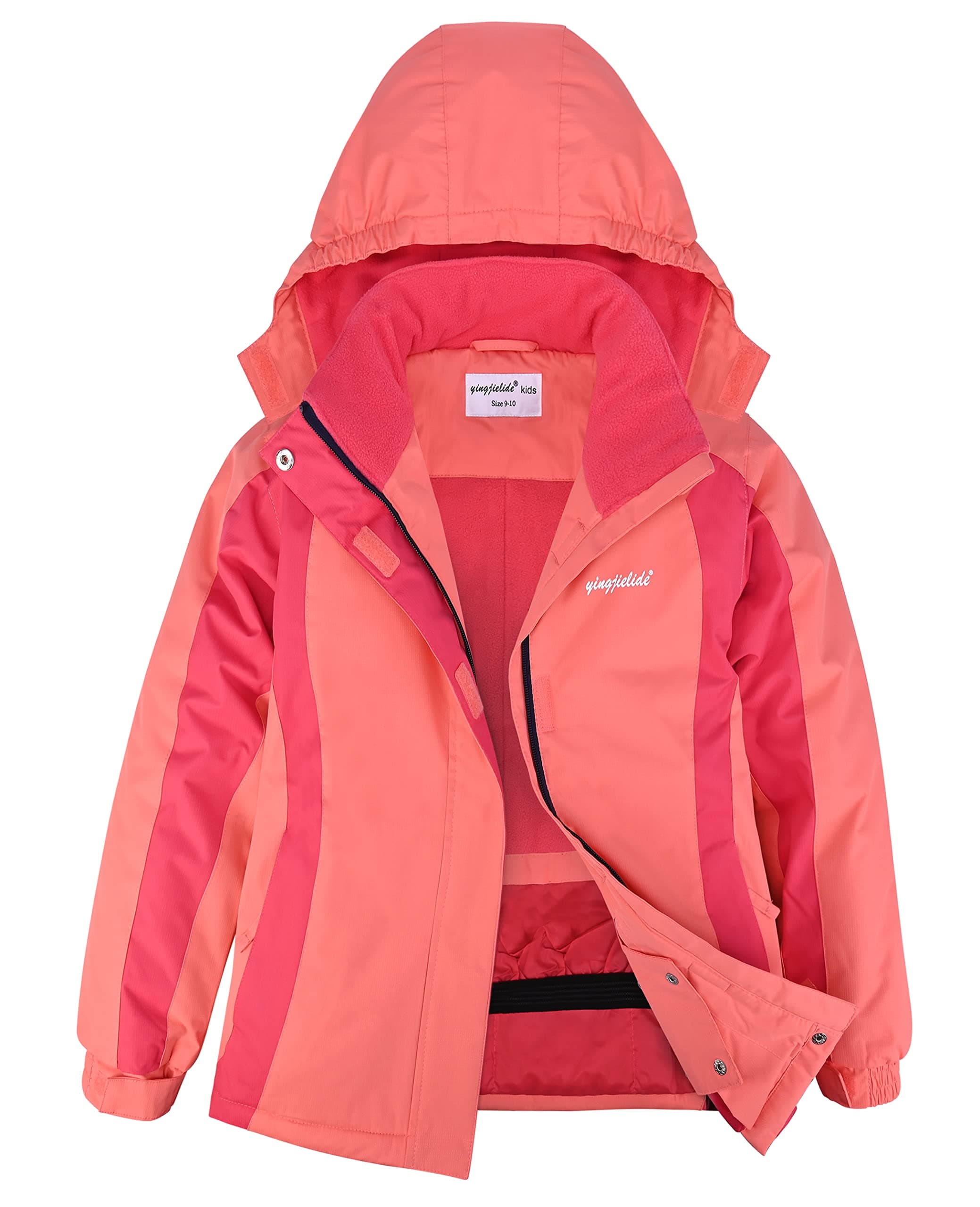 Girl's Waterproof Ski Jacket,Kids Outdoor Snowboarding windproof Jacket,Fleece Lined Hooded,Warm Winter Snow Coat