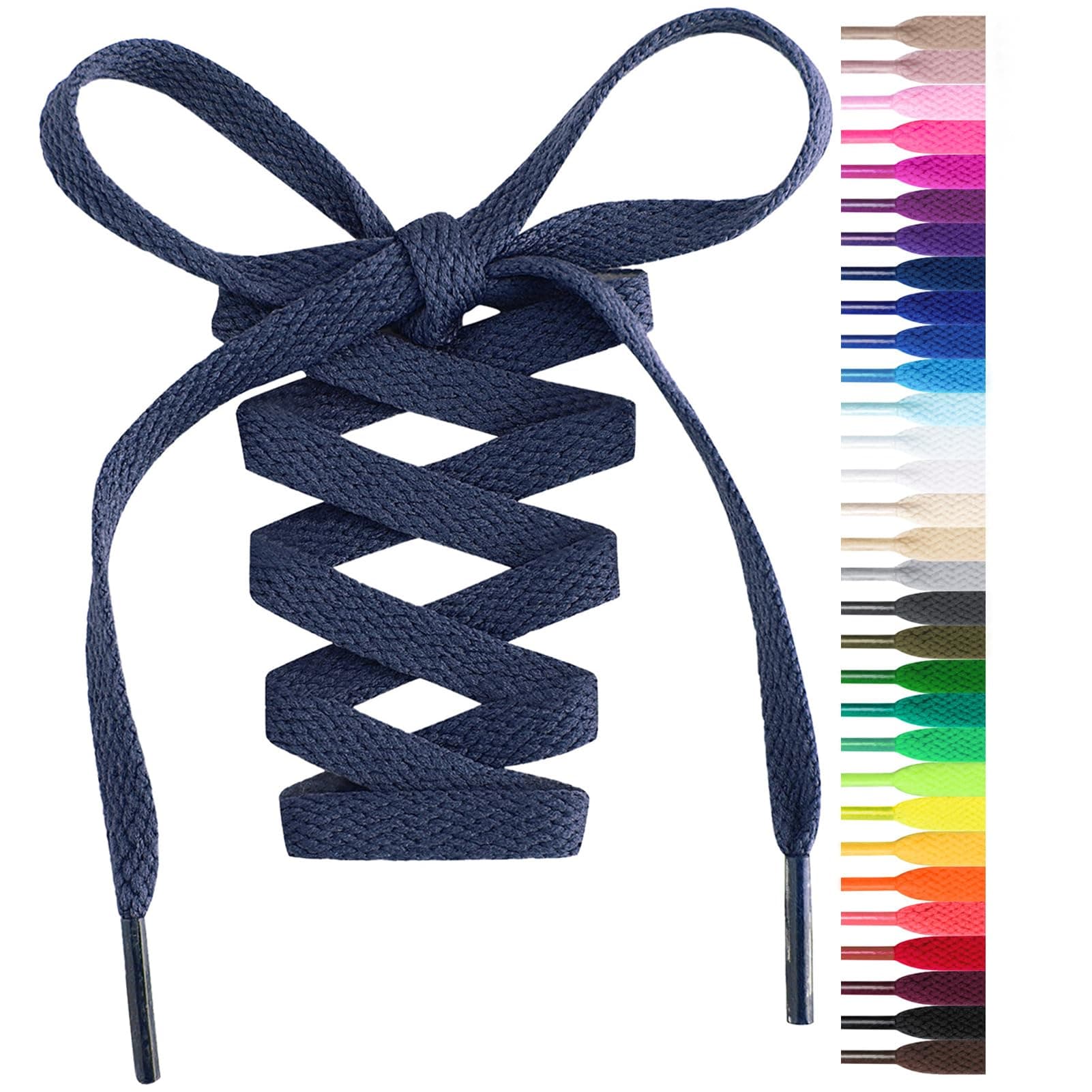 Flat Shoelaces 5/16" - Shoe Laces For Sneakers [2 Pairs]