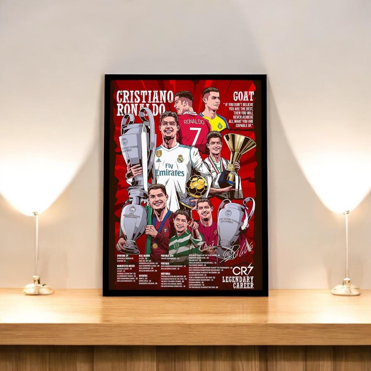 SINCE 7 STORE Legendary Career Framed Poster For Gifting/For Room Decor/For Football Fans