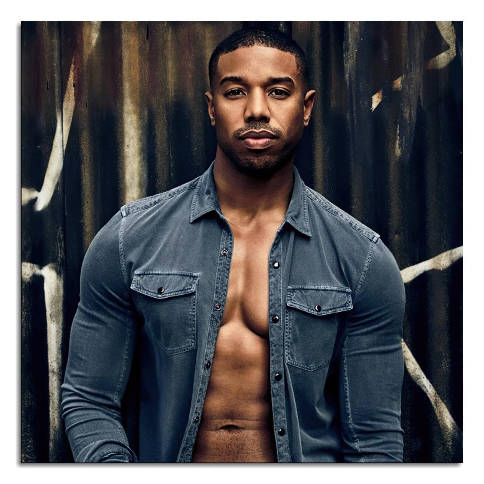 MICHAEL B JORDAN Poster Canvas Prints Wall Art For Home Office Decorations Unframed 8"x8"