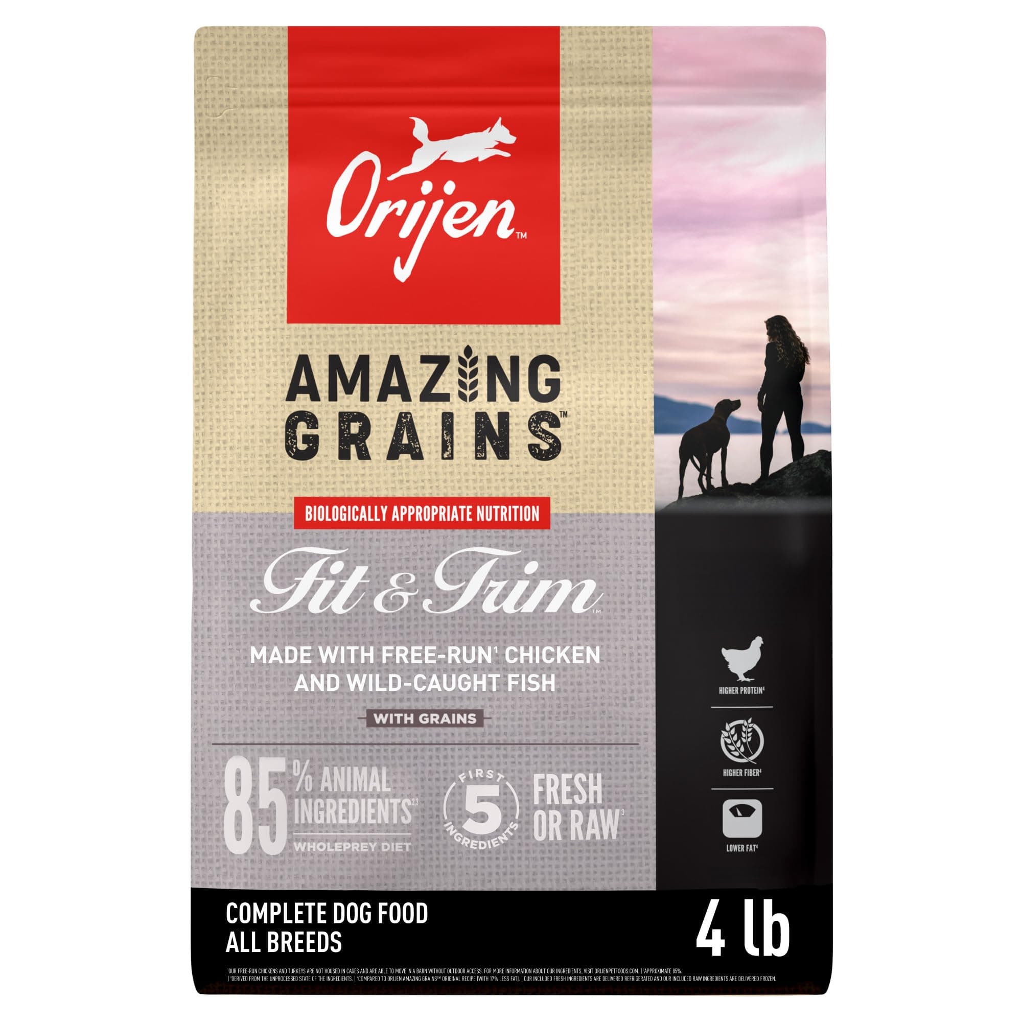 Amazing Grains High Protein Dry Dog Food Fit & Trim Recipe 4lb Bag