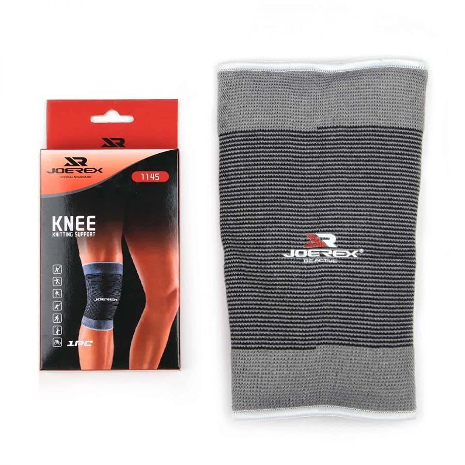 Joerex Knee Support Grey/Blk/S,M,L 1145 @Fs