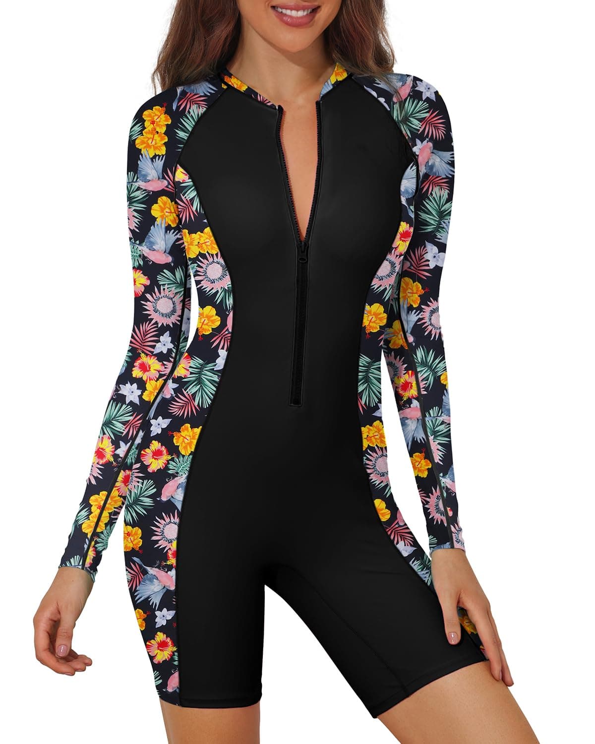 Century Star UPF 50+ Modest Long Sleeve Swimsuits for Women Bathing Suit Rash Guard Surfing One Piece High Neck Swimwear