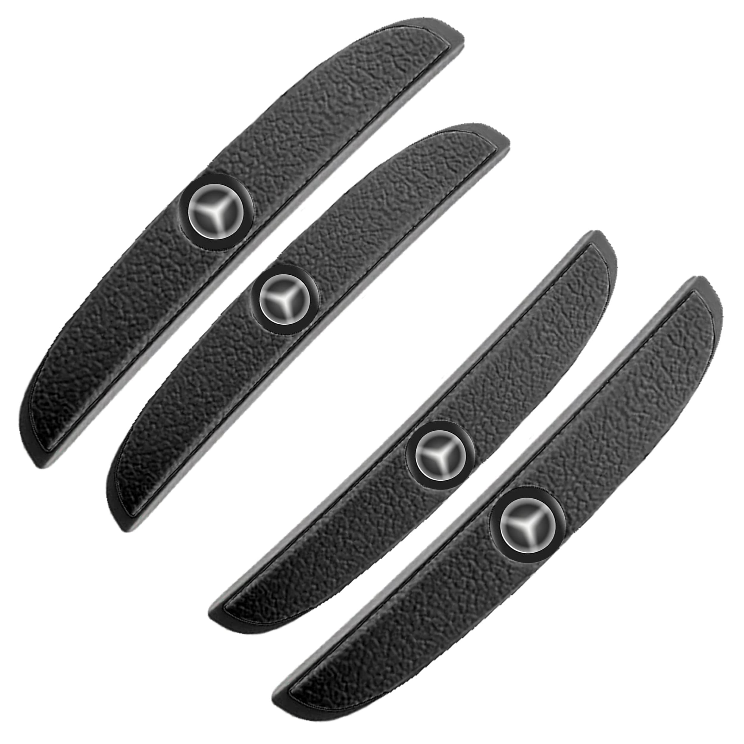ZOTIMO 4 Pcs Modern Chrome Plated Car Door Edge Guards Bumper Collision Protector Sticker (for Mercedes-Benz, Rubber Black)