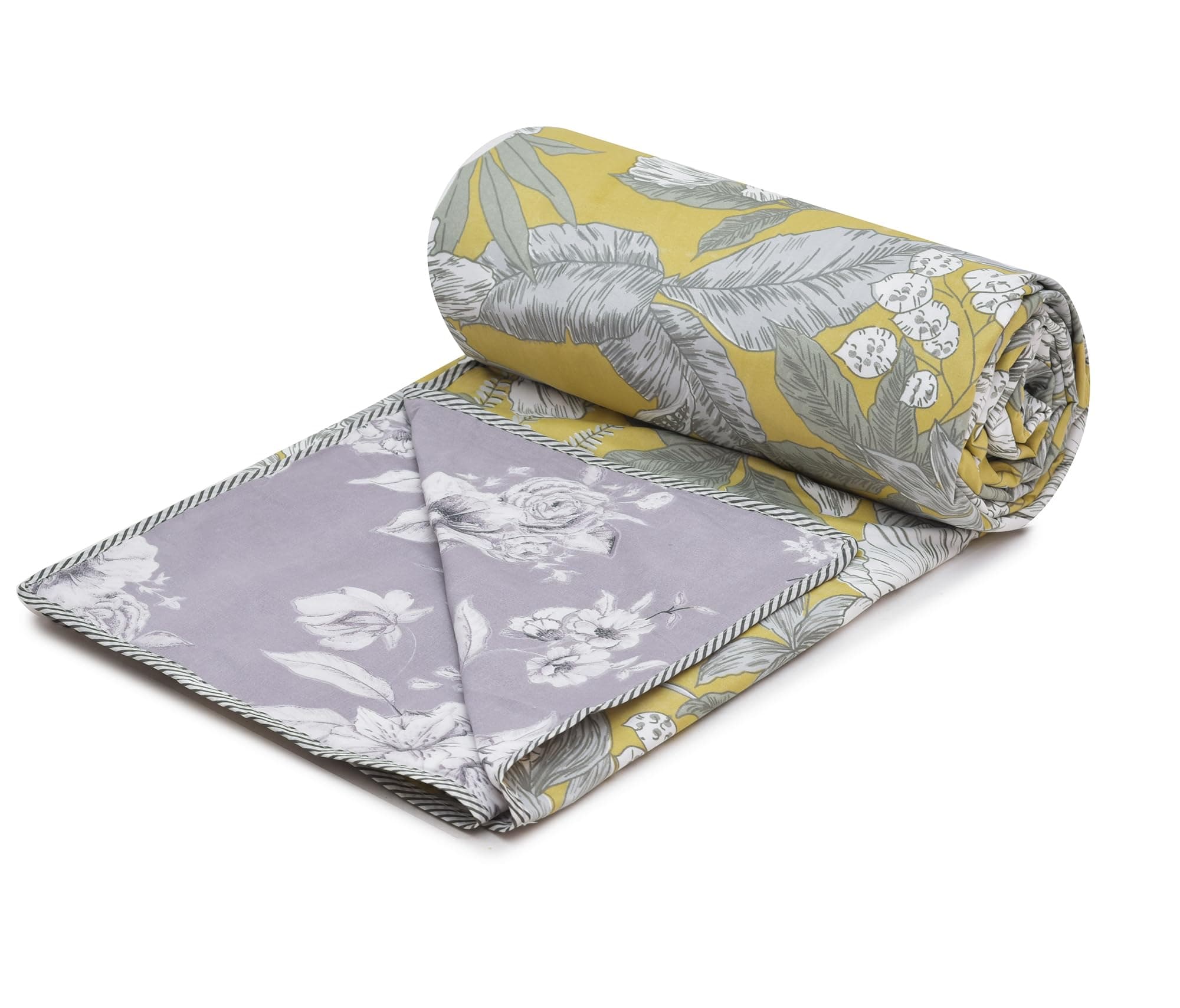 COZY FURNISH Super Soft Brushed Microfiber Cotton 3 Layer Breathable Single Dohar Lightweight Warm Bed Dohar 57X87(Inches) 144X220(CM) Flannel Dohar Throws for Bed (Golden)