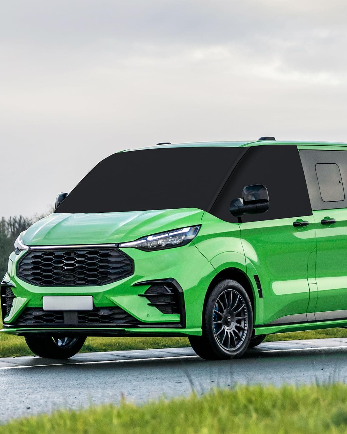 SUPAREE Front Windscreen Wrap Cover Thermal Windscreen Covers Transit Custom Windscreen Sun Shade Transit Van 600D Oxford UV Protection Winter Anti-Frost Blackout 100% with Storage Bag