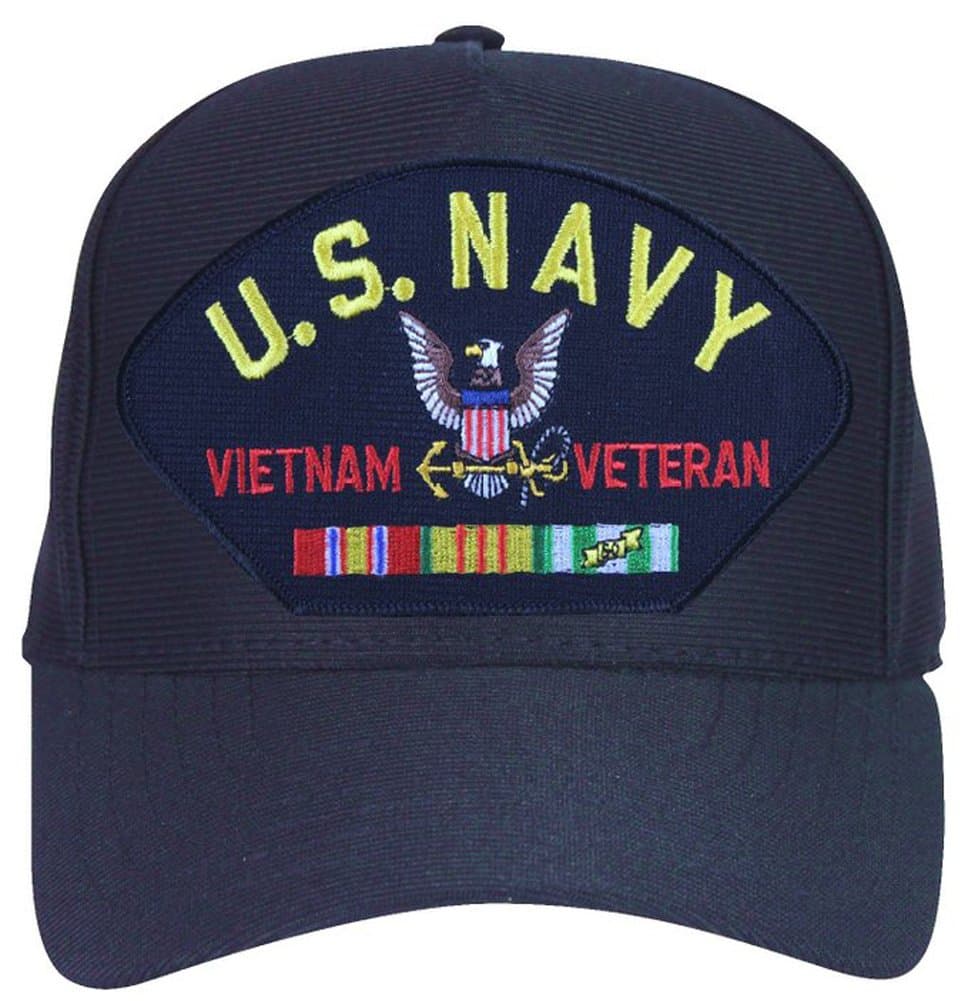 Armed Forces Depot U.S. Navy Vietnam Veteran Cap with Logo and Ribbons Ball Cap. Made in USA