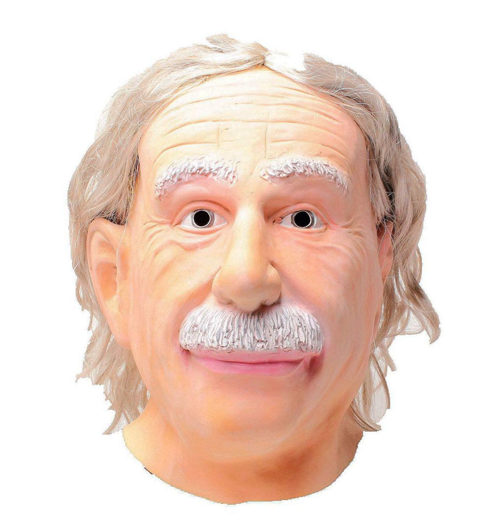 RAPGET Celebrity Mask-Human Old Man Mask Realistic Halloween Latex Human Wrinkle Face Mask-Card Face and Fancy Dress Mask-Latex Full Head White hair,Adult Size