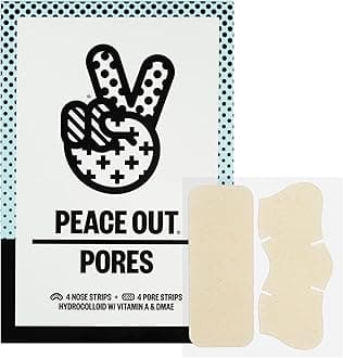 Skincare Pores. Hydrocolloid Pore-Refining Nose and Face Strips with Vitamin A to Shrink Enlarged Pores and Remove Blackheads (4 Pore and 4 Nose Strips)