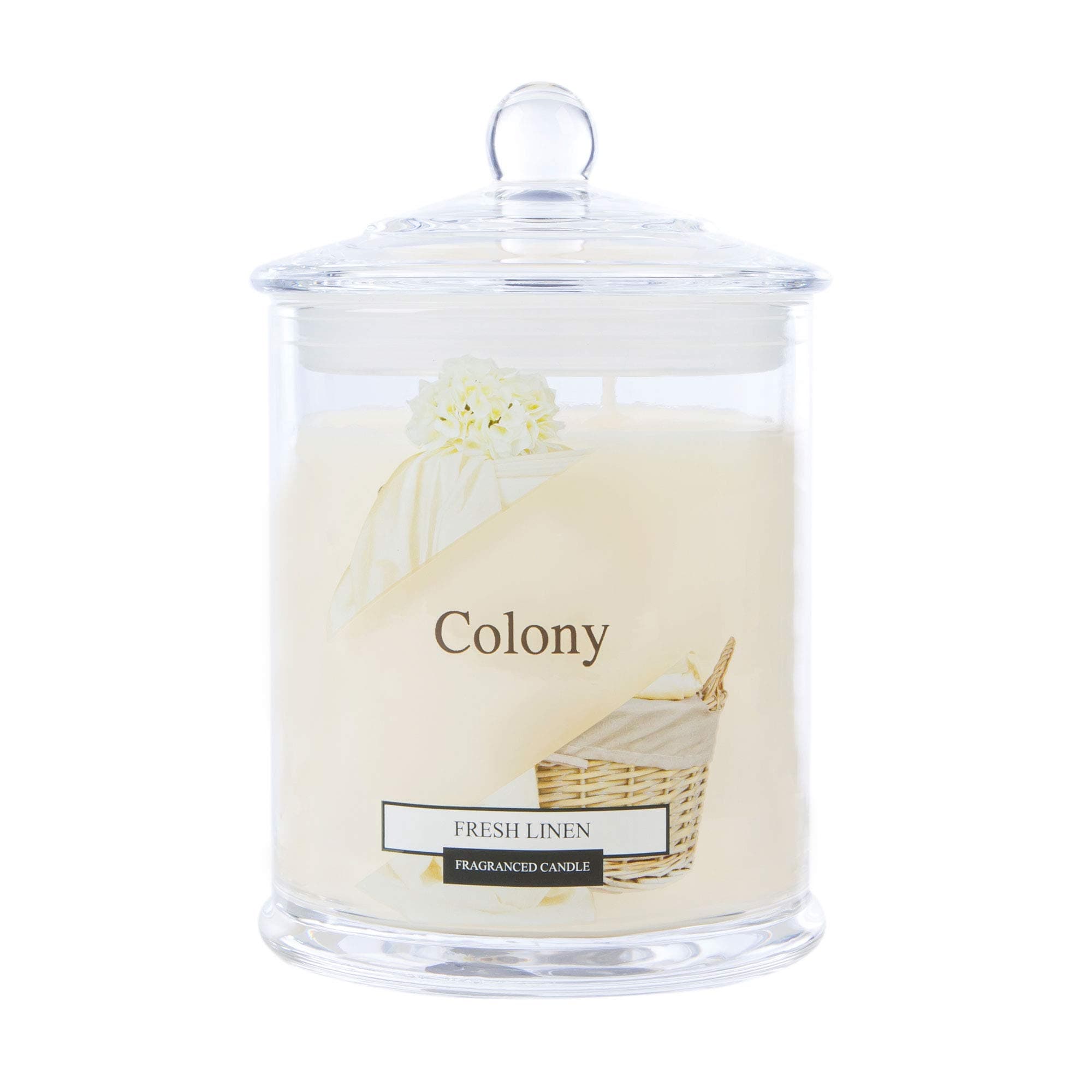Wax Lyrical Colony Candle Large Jar Scented Fresh Linen, Up to 84 Hours Burn time