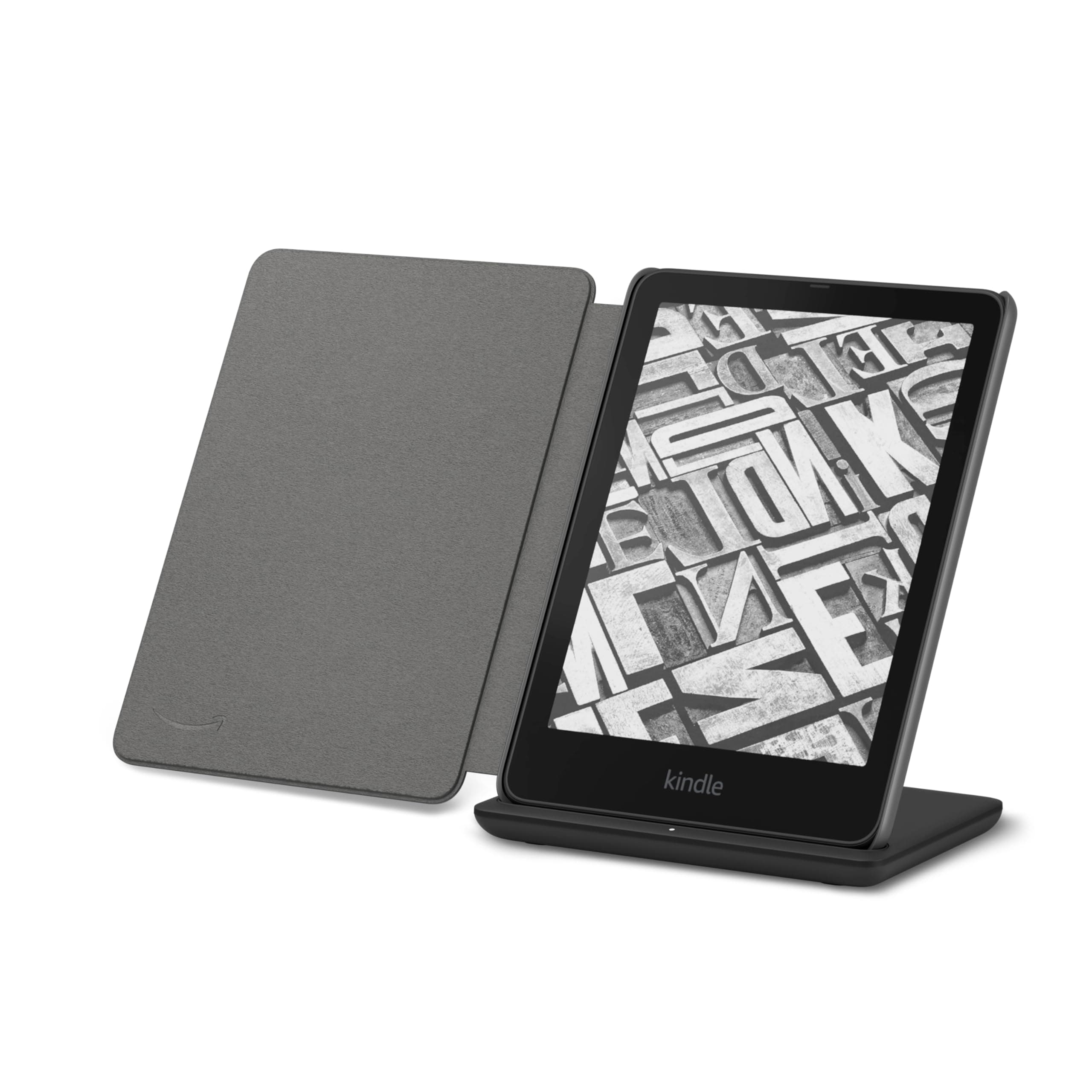 Kindle Paperwhite Bundle: Includes, Amazon Kindle Paperwhite Signature Edition 32GB | Black, Plant-Based Leather Cover & Wireless Charging Dock | Black