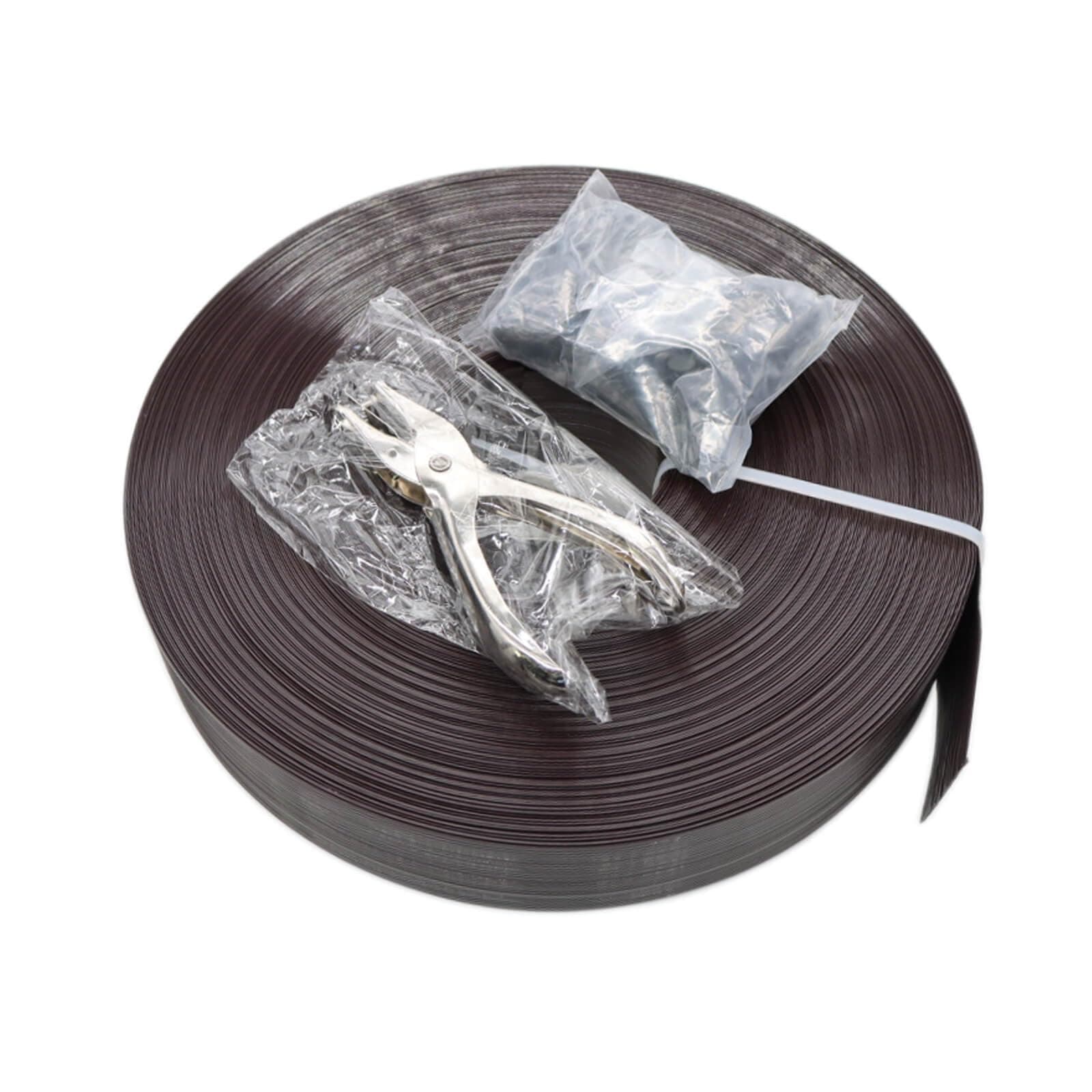 246ft x 0.15ft Chain Link Fence Privacy Tape, Chain Link Fence Slats, Fence Covering Privacy, 200PCS Connector Pins & Puncher Included (Brown)