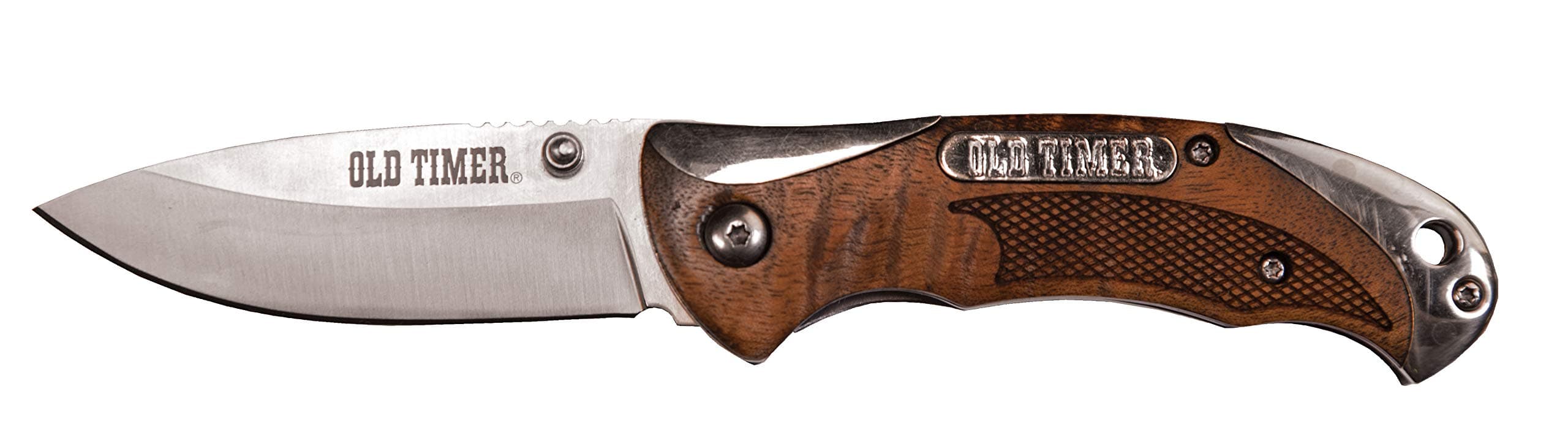 900OT Assisted Opening Pocket Knife 6.85in High Carbon S.S. 2.9in Drop Point Blade, Ironwood Handle, Nickel Silver Caps, and Satin Blade Finish for Hunting, Camping, EDC, and Outdoors