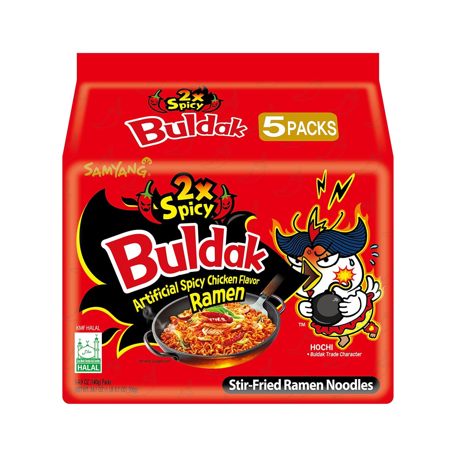 Hack Buldak Bokeum Ramen 5Pcs Hot Spicy Fire Noodle Spiciest Standard Shipping