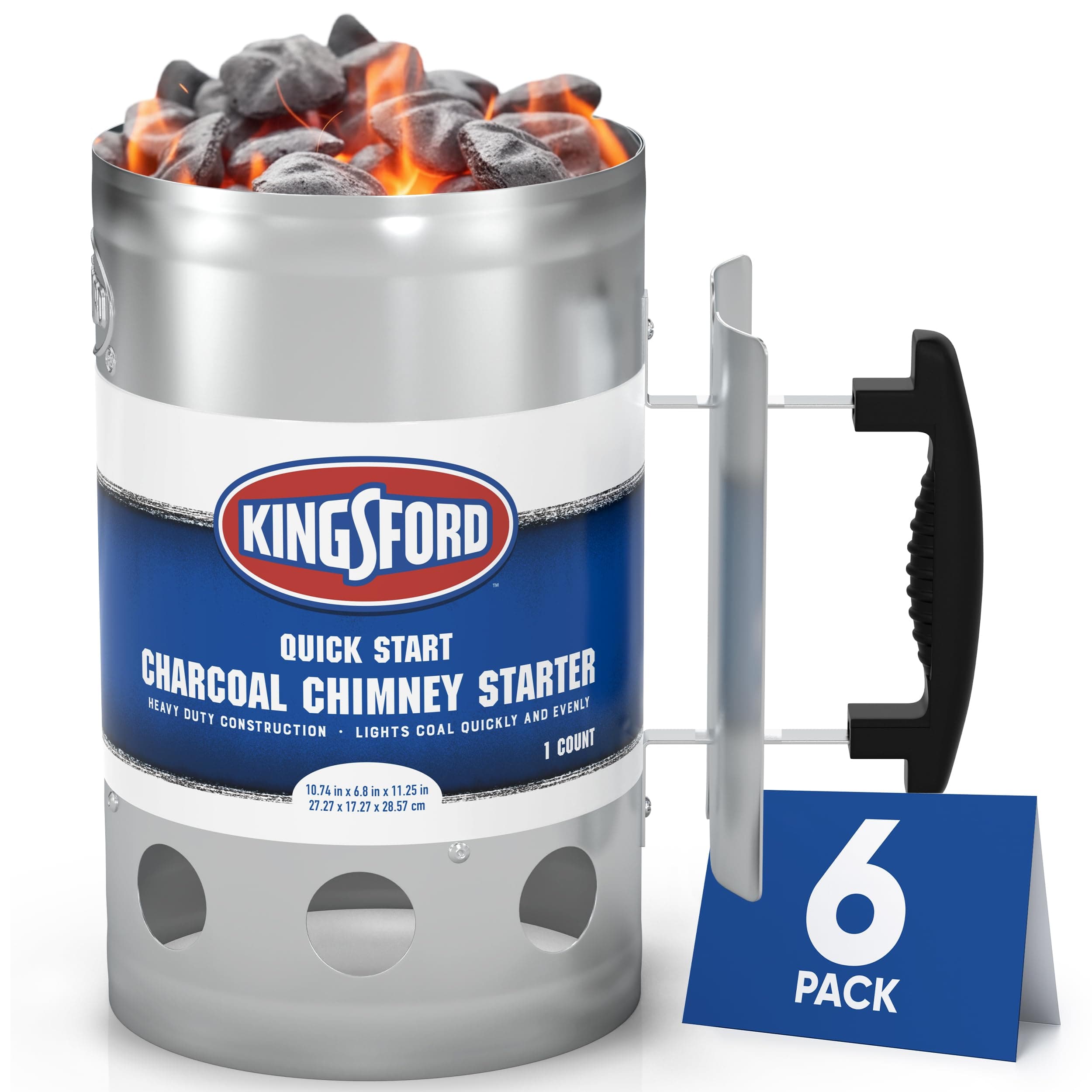 Kingsford BB0466PCS6 BBQ Chimney Starter, 6 Count, Silver