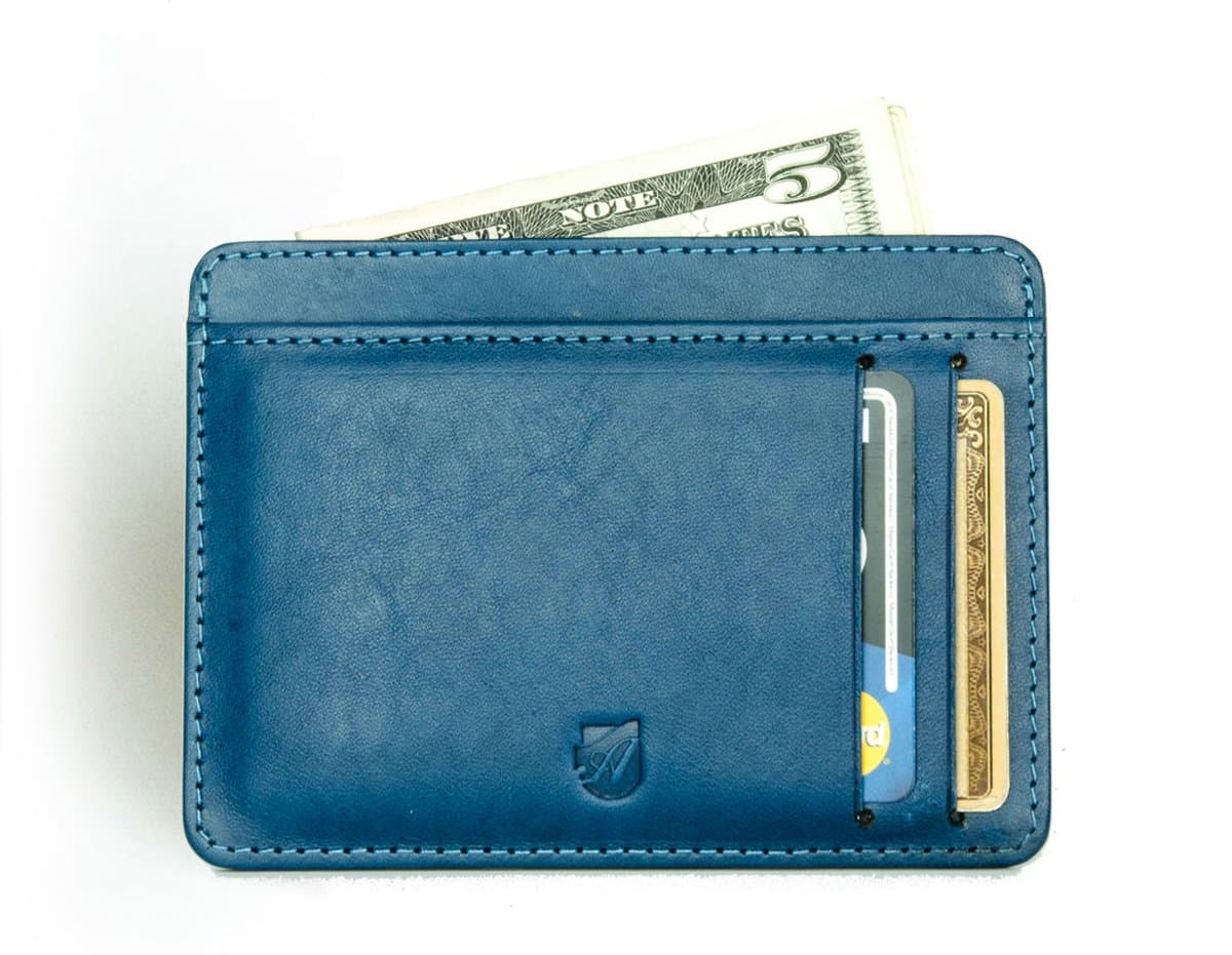 Front Pocket Wallet in Tuscany leather, RFID Minimalist Card Holder from Axess