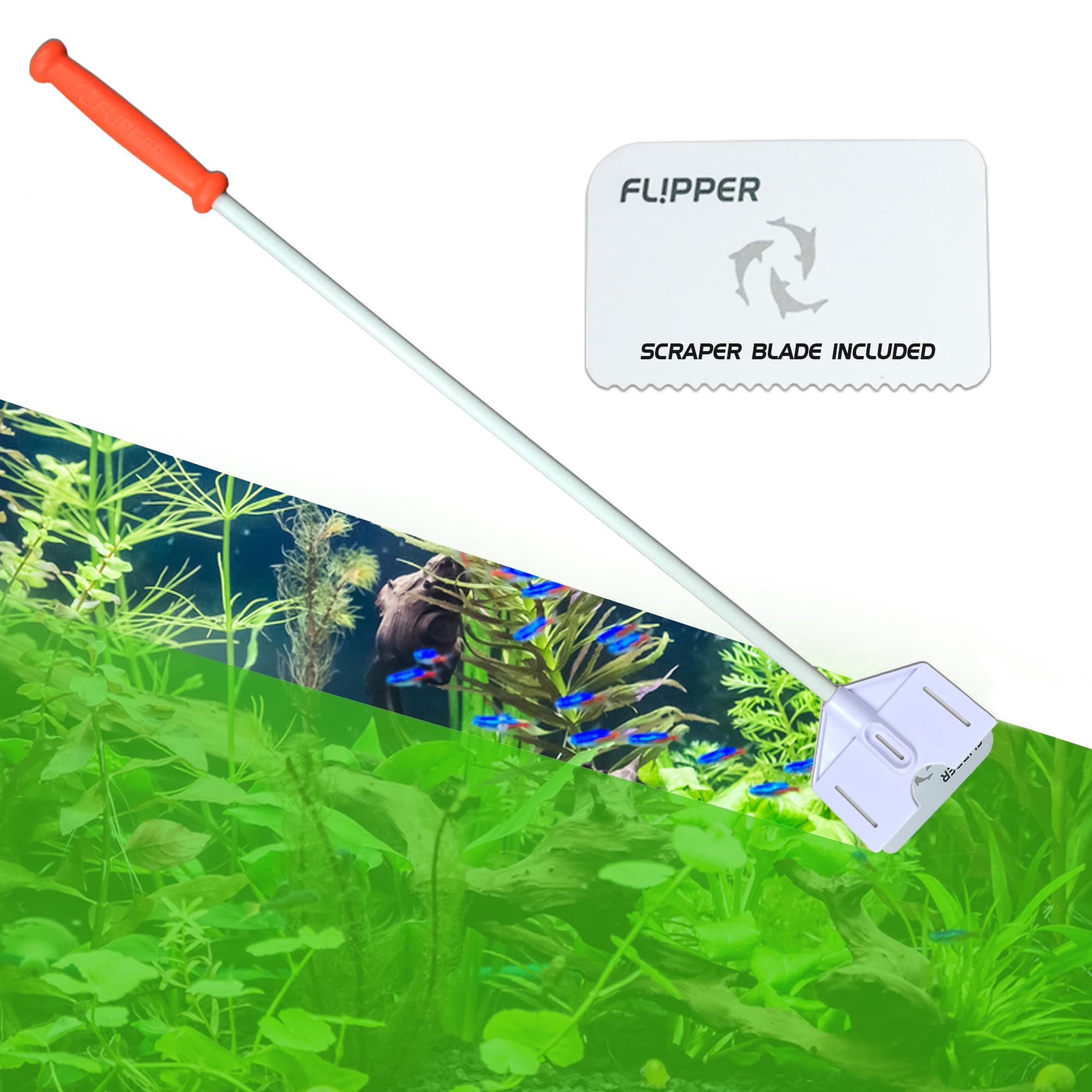 Flipper Platinum Aquarium Hand Scraper for Glass and Acrylic Tanks 28″