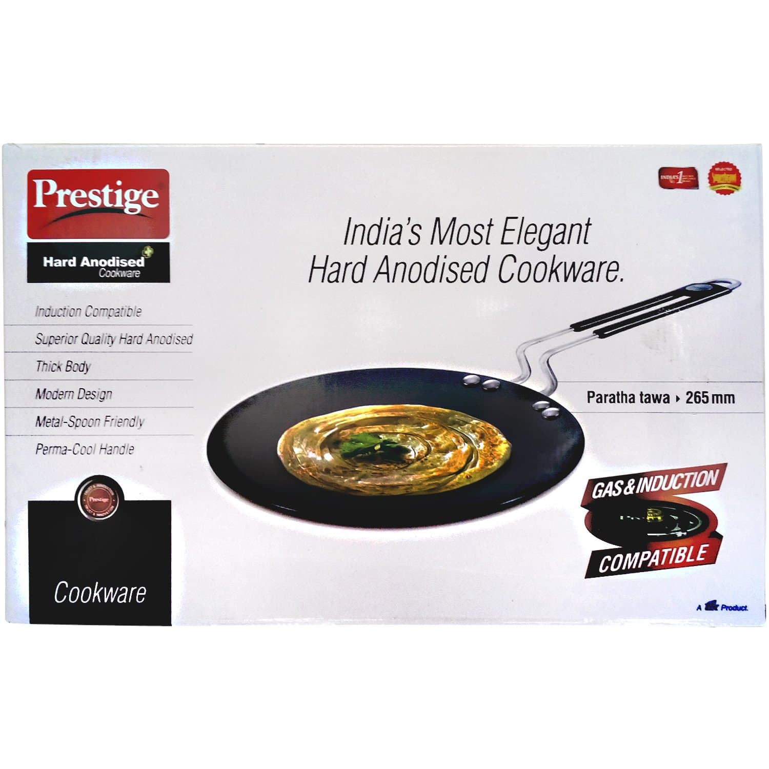 Prestige Non-Stick Hard Anodized Paratha Tawa (Black, 265mm)