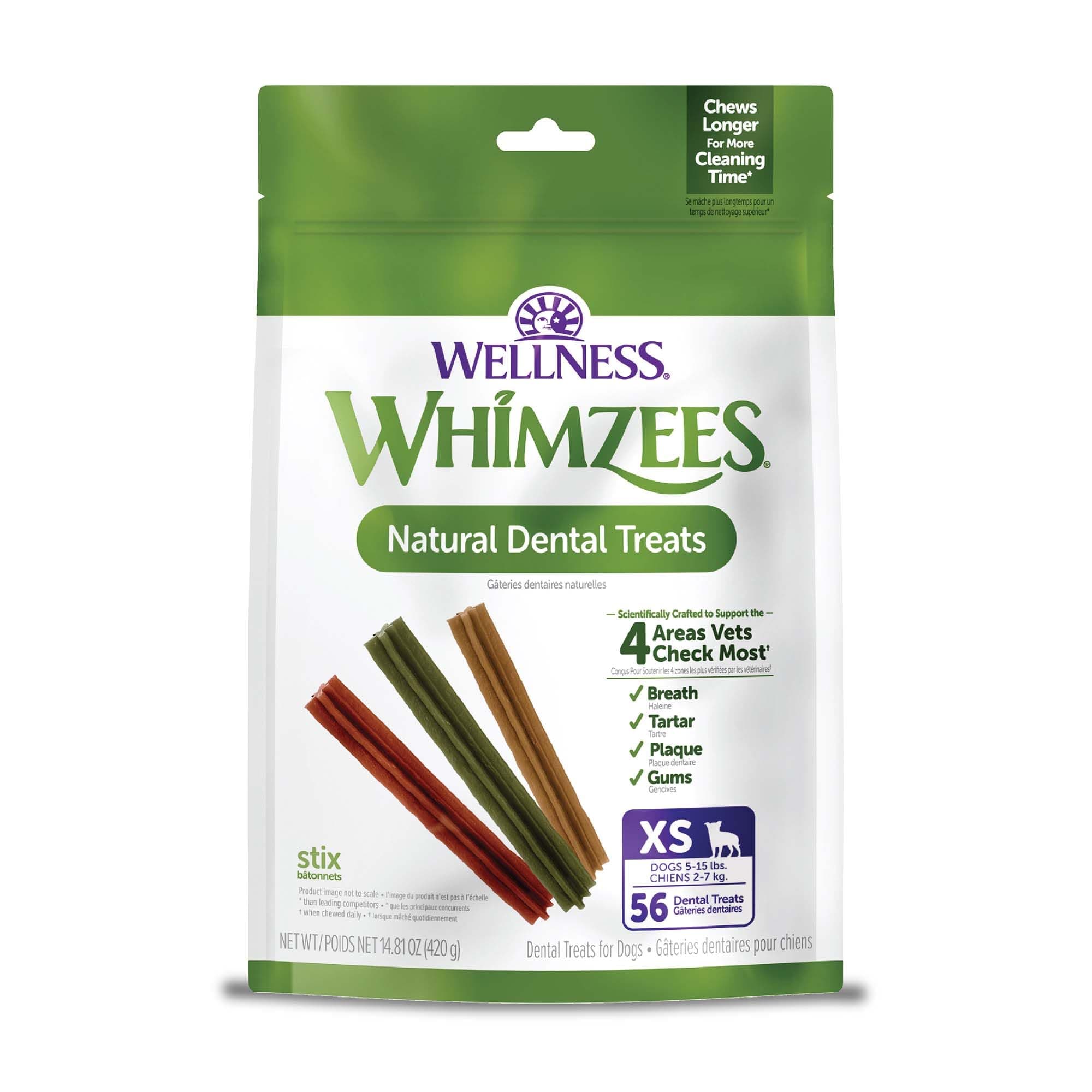 Whimzees Natural Grain Free Dental Dog Treats, Extra Small Stix, Bag Of 56