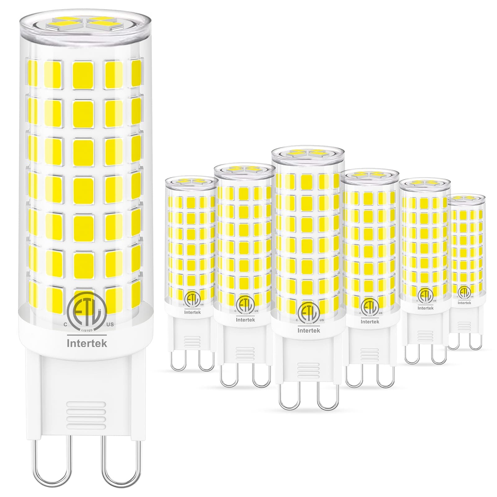 hansang G9 Led Light Bulb,6W Chandelier Light Bulbs (60W Halogen Equivalent),88PCS LED,6000K Daylight White,Non-dimmable,G9 Bi Pin Base,360 Degrees Beam Angle,600LM,Pack of 6