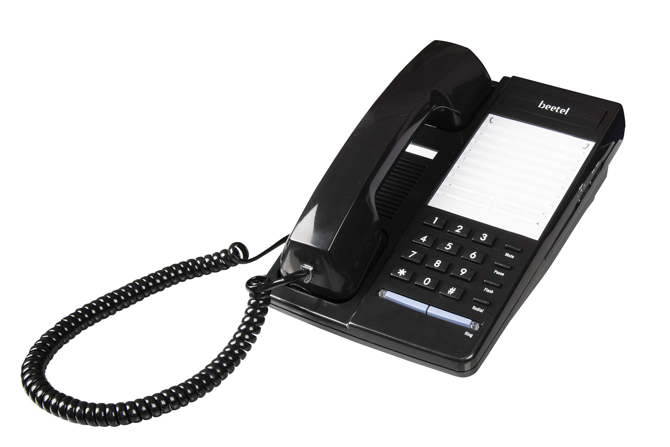 Beetel B70 Corded Landline Phone, Ringer Volume Control,LED for Ring Indication, Stylish Design with 7 Numbers Note pad,Clear Call Quality,Mute/Pause/Flash/Redial Function (Made in India)(Black)(B70)
