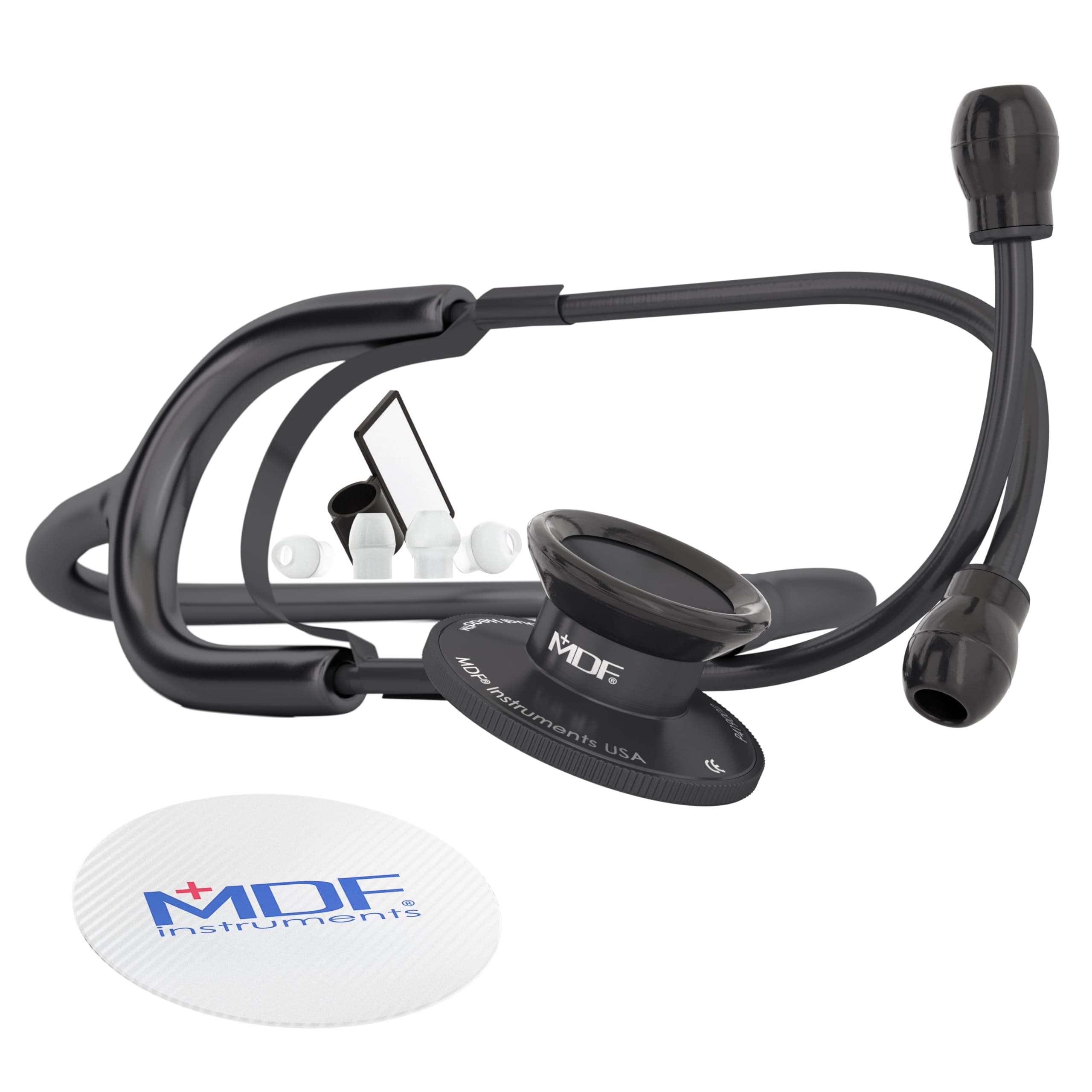 Dual Head Lightweight Stethoscope, All Black,MDF747BO