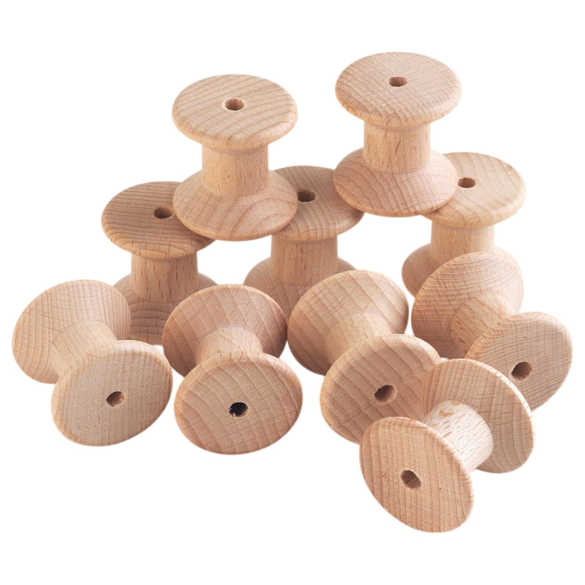 Wooden Spools - Set of 10 (10m+ - Toddler)