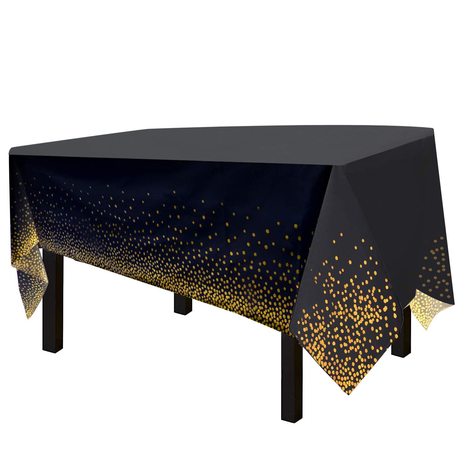 4 Pack Premium Black Disposable Plastic Table Cover 54 x 108 Inch Waterproof Disposable Tablecloths for Rectangle Tables up to 8 ft in Length Indoor or Outdoor Use Party Table Cloths