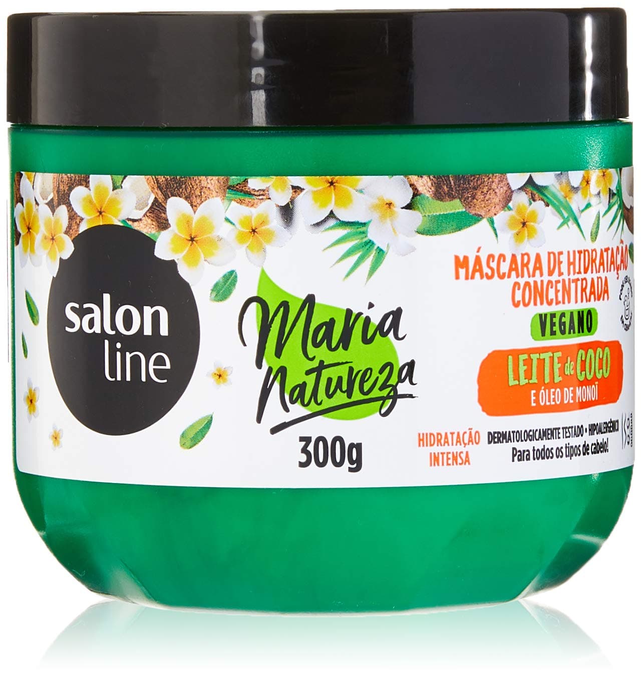 Salon Line Linha Tratamento (Maria Natureza) Mascara Leite de Coco e Oleo de Monoi Hidratacao 300 Gr - (Mary Nature Collection - Coconut Milk And Monoi Oil Moisturizing Mask Net 10.58 Oz)