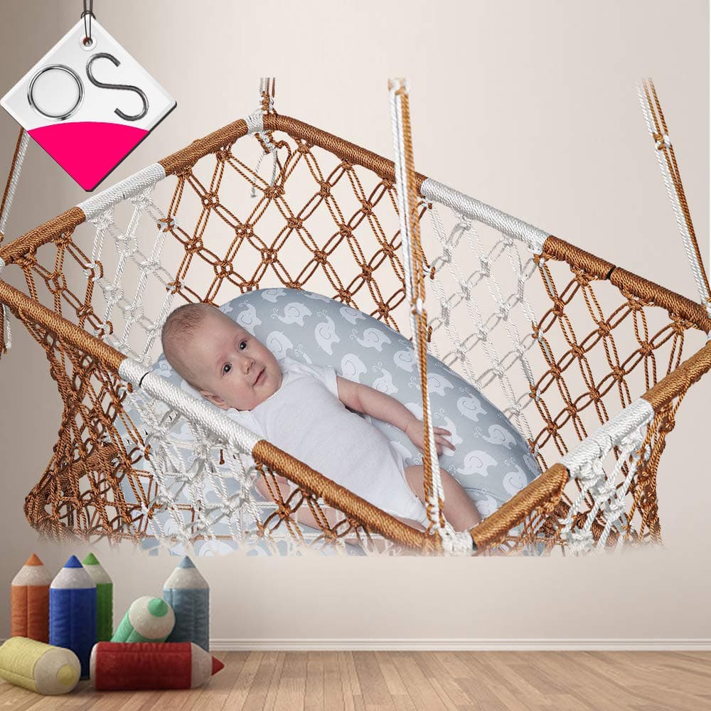 Patiofy Premium Silk Baby Cradle Swing/Hanging Crib Hammock Swing Bed for New Born Baby/Thottil/Baby Palna/Bassinet for 0 to 2 Years/Outdoor Indoor Use - Brown
