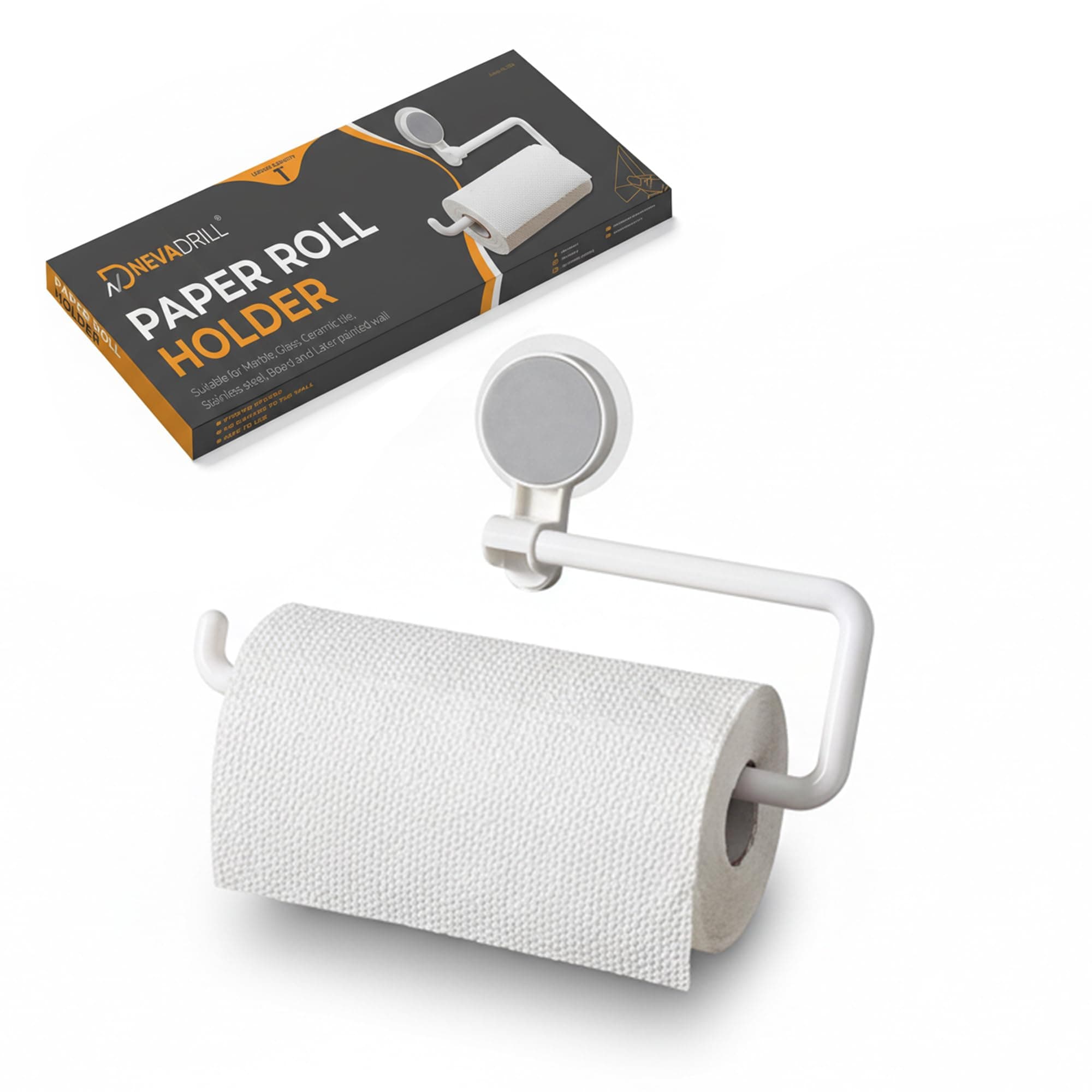 Kitchen Towel Holder, Magic Sticker Self Adhesive Multifunctional Paper Towel Holder, Napkin Holder for Kitchen, Under Cabinet, Over The Sink, Organizer Rack for Paper Towel Roll [NR-1334]