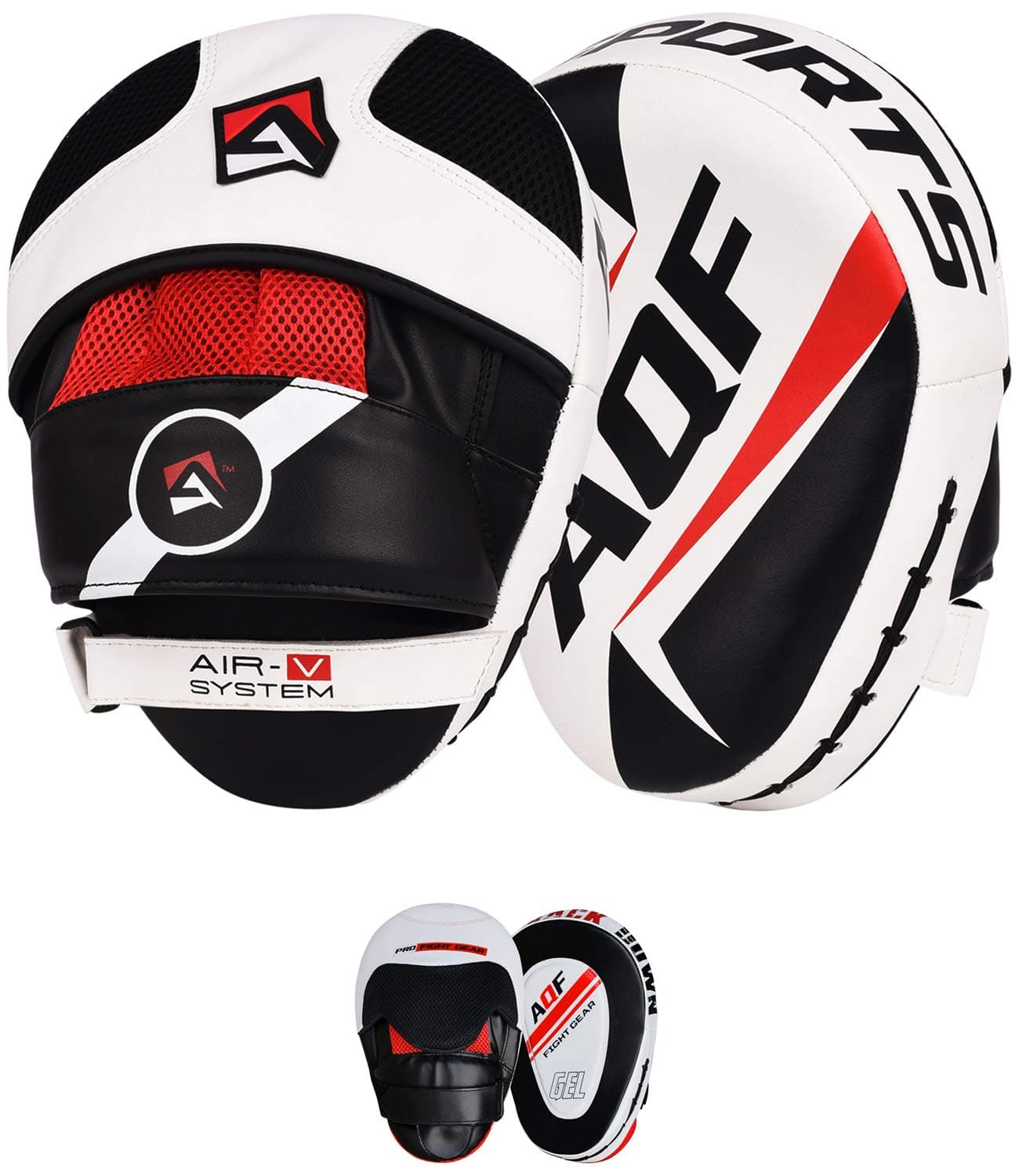 AQF Boxing Pads Adult, Muay Thai Training Focus Pads, Rex Leather Kickboxing Foam Pads