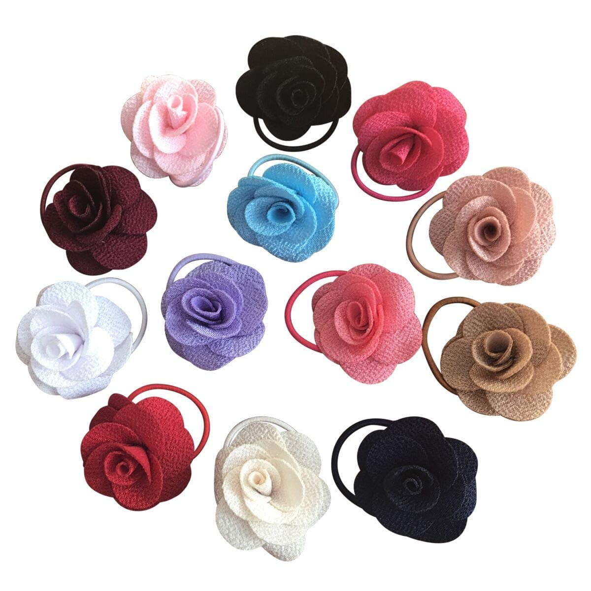 Baby Girls Hair Ties Rope,13PCS Small Seamless Hair Bands Ponytail Holder No Damage Flower Hairbands for Kids Toddlers