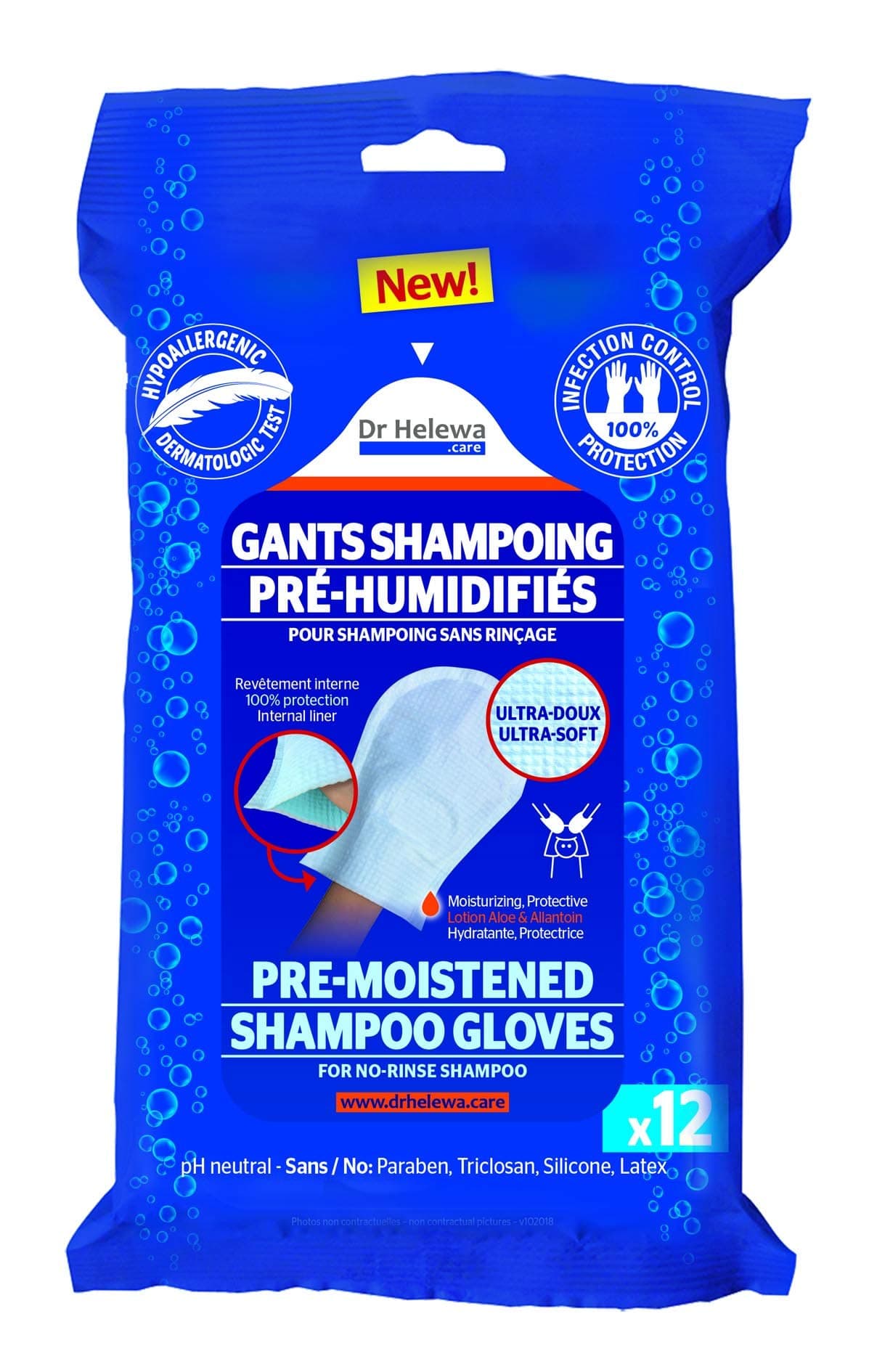 Care Ultra-Soft Pre-Moistened Shampoo Gloves, Pack of 12