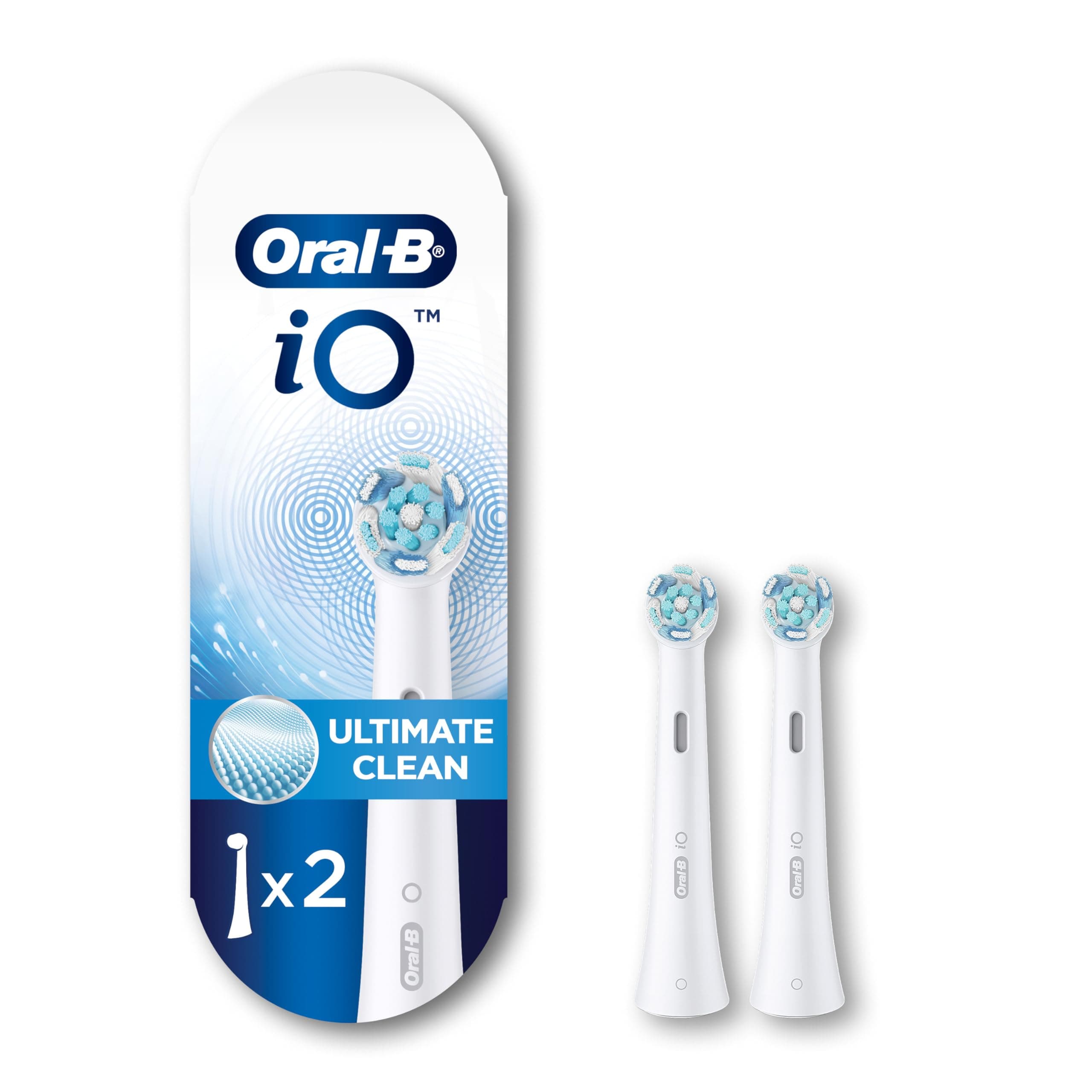 Oral-B iO Ultimate Clean Replacement Brush Heads, White, 2 Count