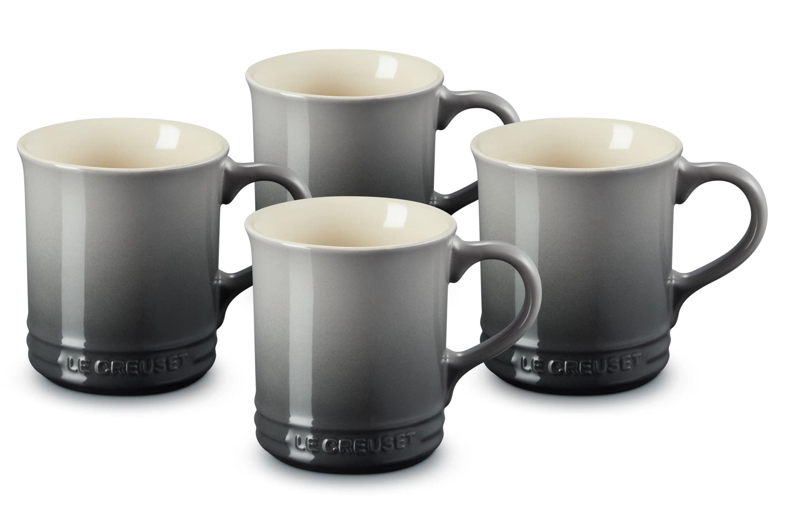 Le Creuset Stoneware Set of 4 Mugs, 14 oz. each, Oyster