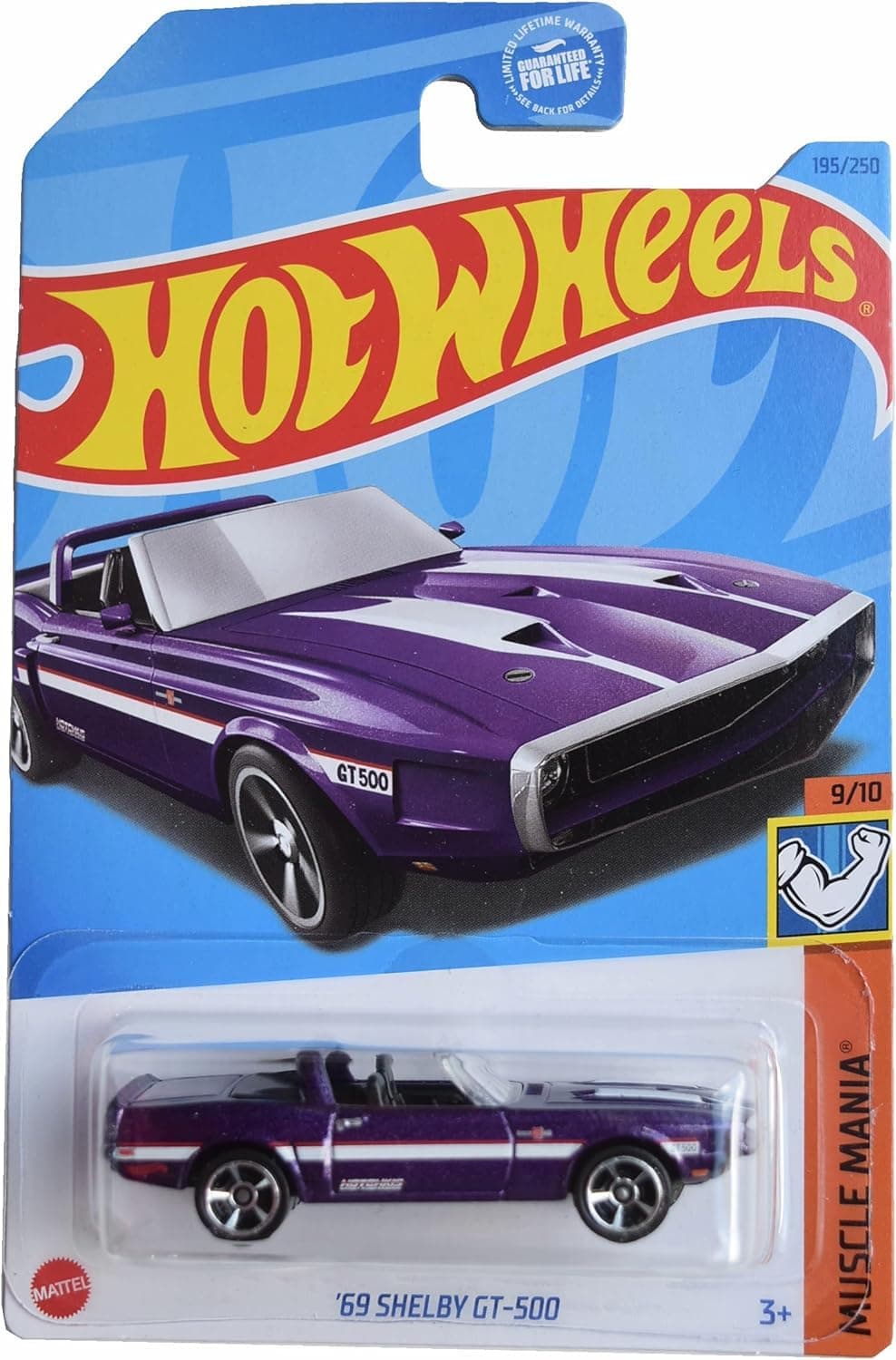 Hot Wheels '69 Shelby GT 500、マッスルマニア 9/10 [パープル] 195/250
