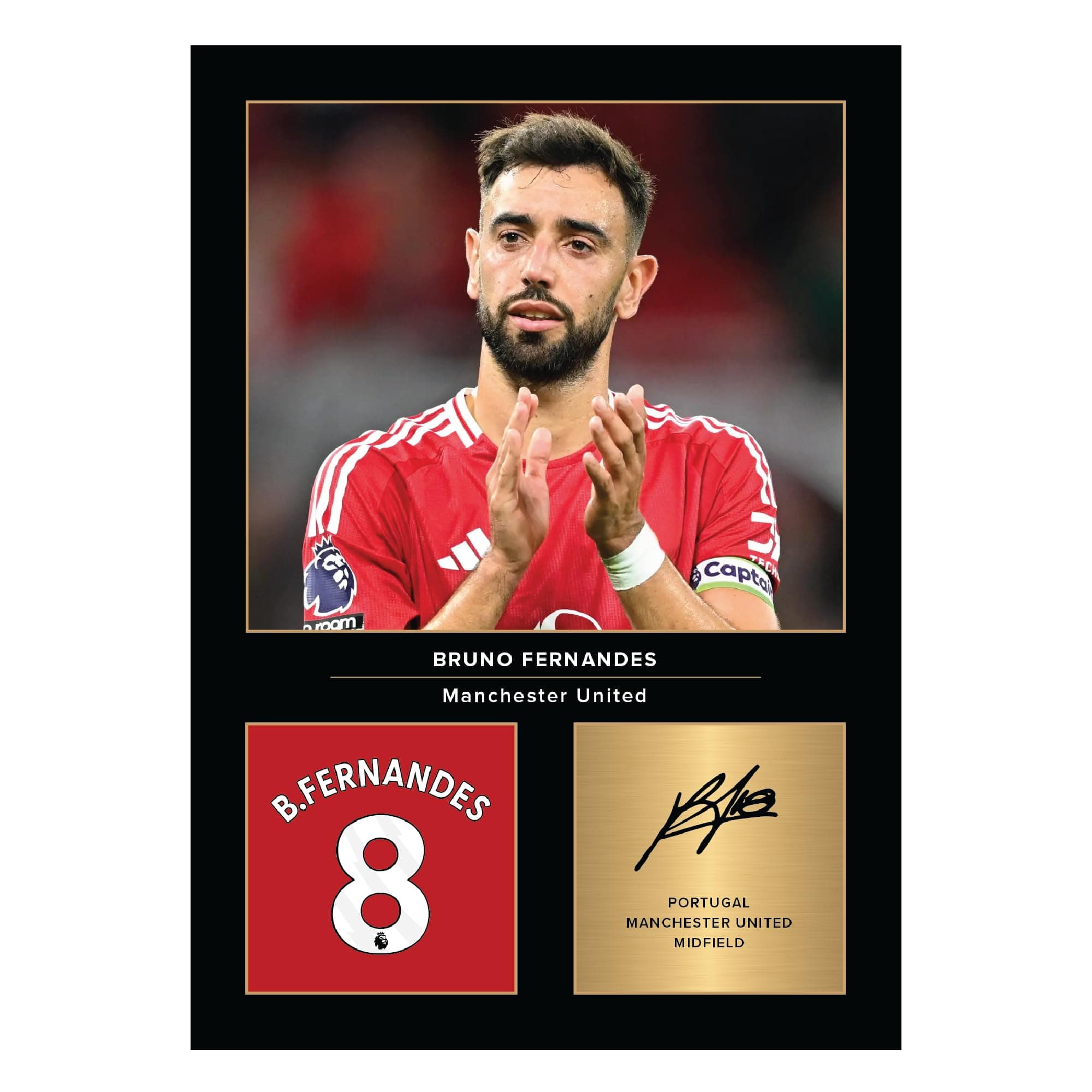 Icons Wall Art Bruno Fernandes Signed A4 Printed Photo Picture Display Gift For Football Fans Digitally Reproduced Signature Unframed