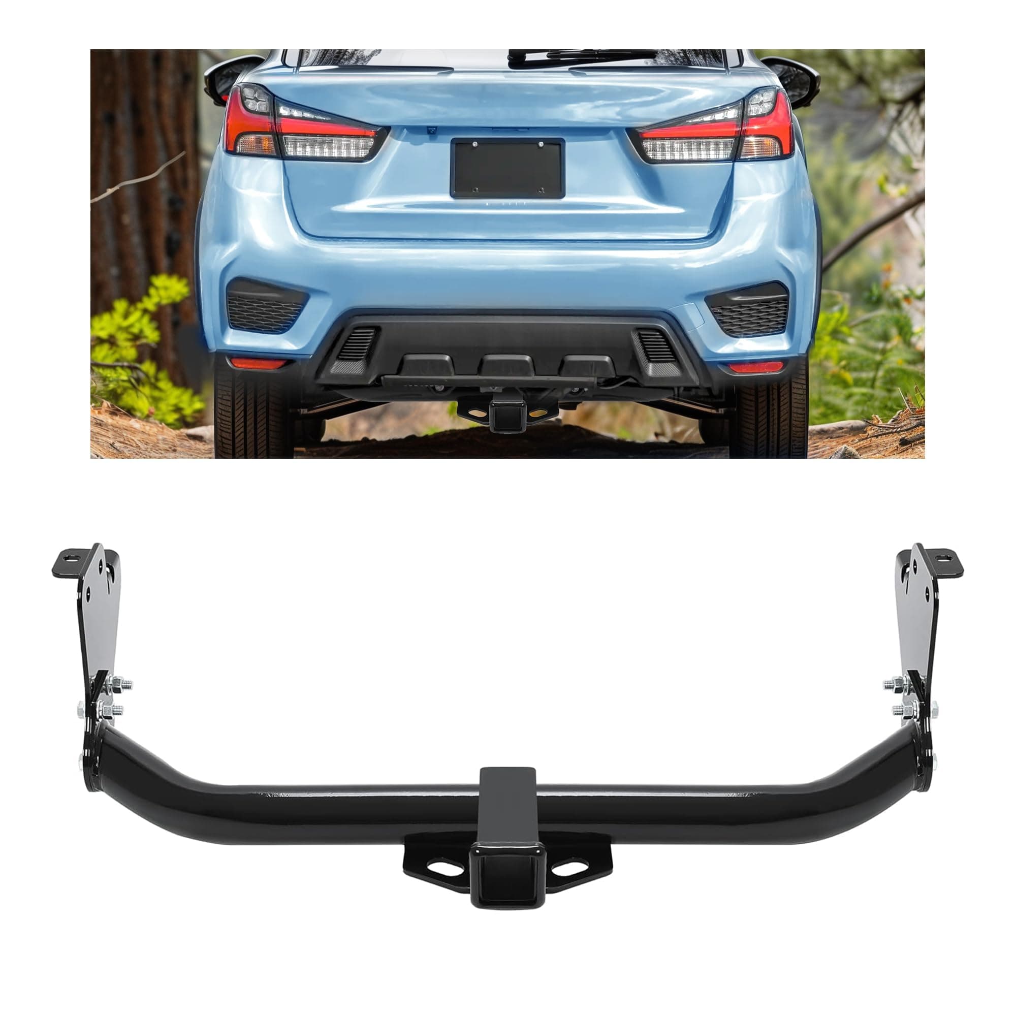 KUAFU Class 3 Trailer Hitch Compatible with 2011-2024 Mitsubishi Outlander Sport, RVR Black Towing Hitch 2-Inch Receiver