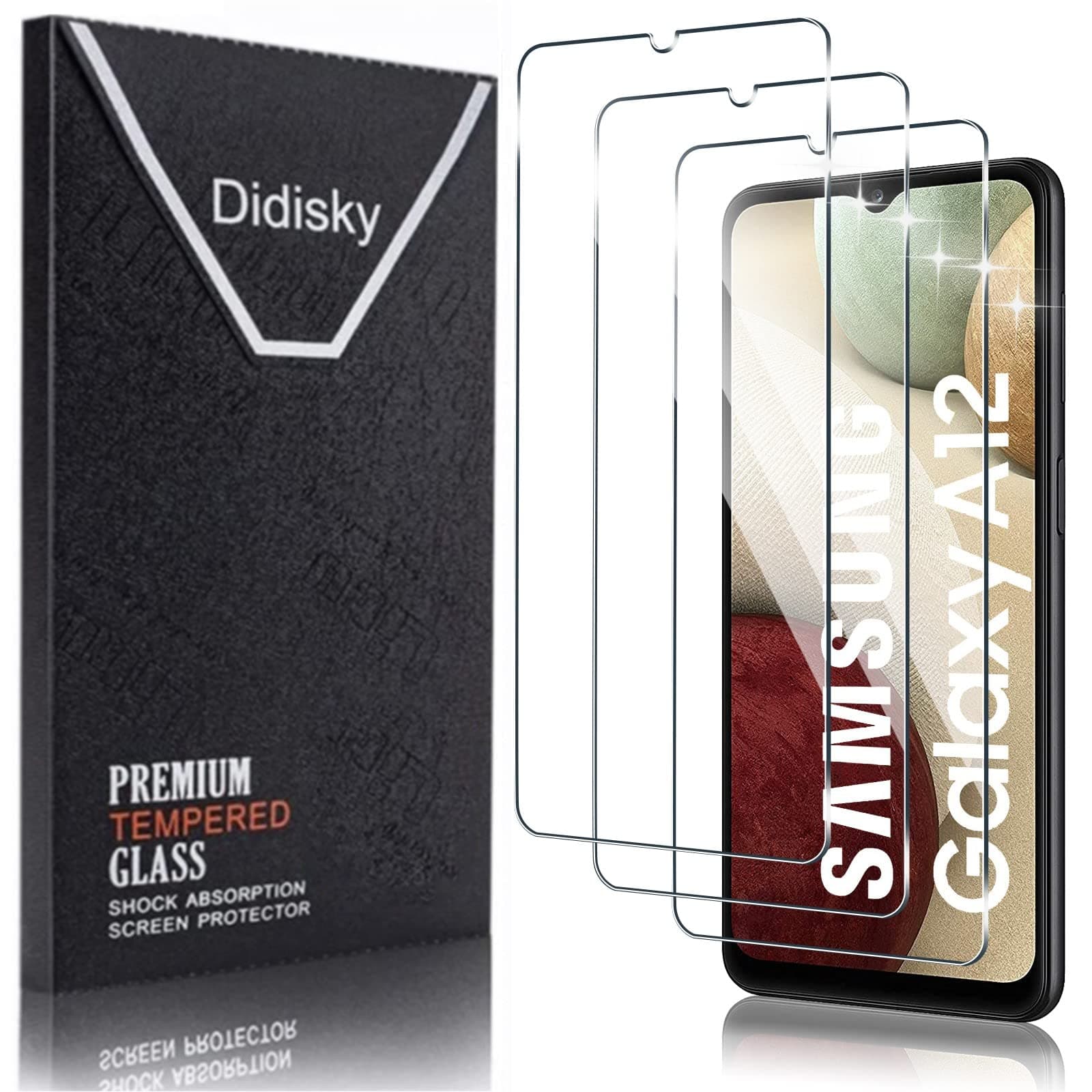 Didisky3 Pack Tempered Glass Screen Protector for Samsung Galaxy A12 4G, A13 4G, A13 5G, A32 5G, A23 4G,A23 5G, Soft Touch,Easy to Clean, Easy to Install, Transparent