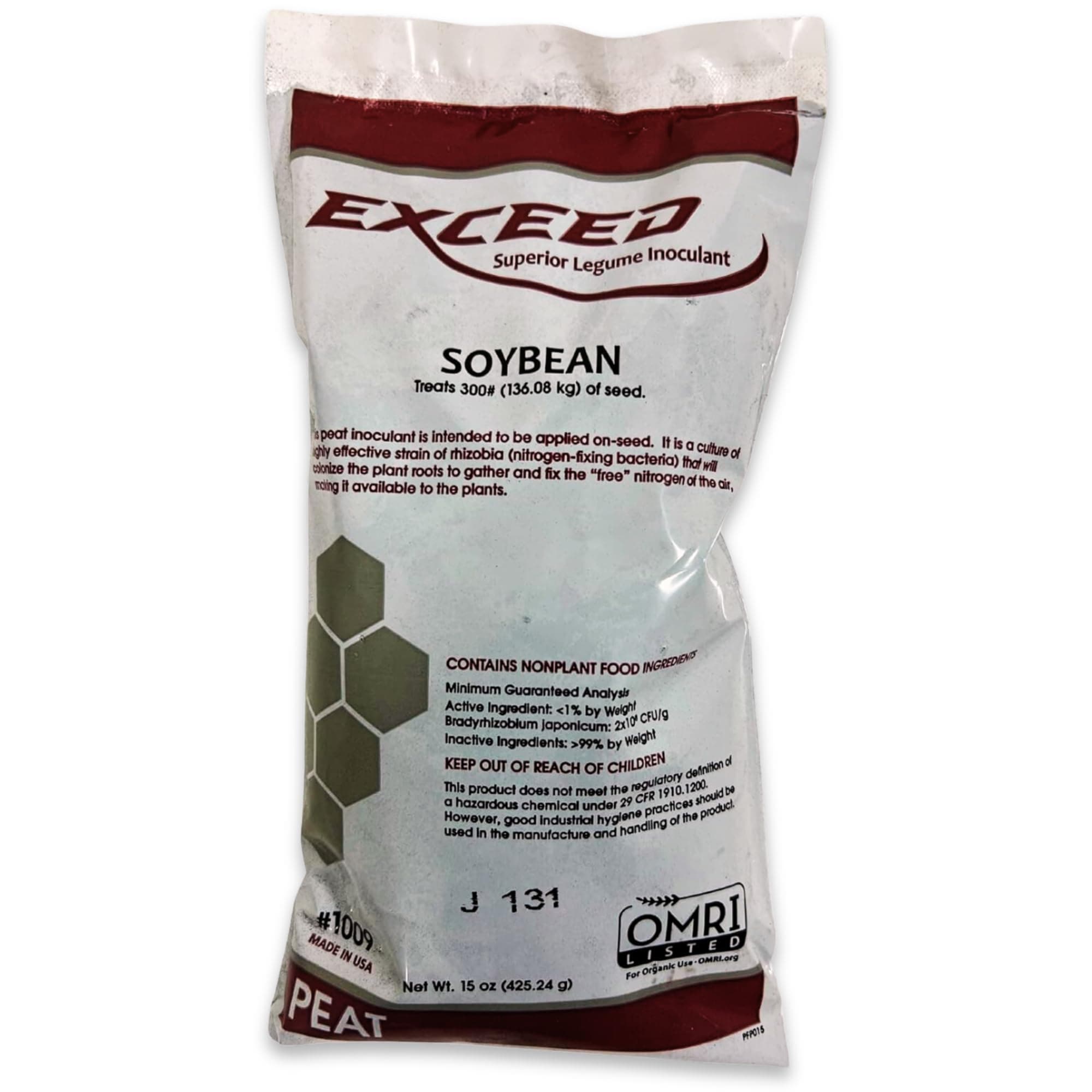 Exceed - Soybeans Peat Legume Powder Inoculant for Increased Nitrogen for Plant Growth, Root Formation Soil Enrichment Increase Yields - Home Garden - 15 oz