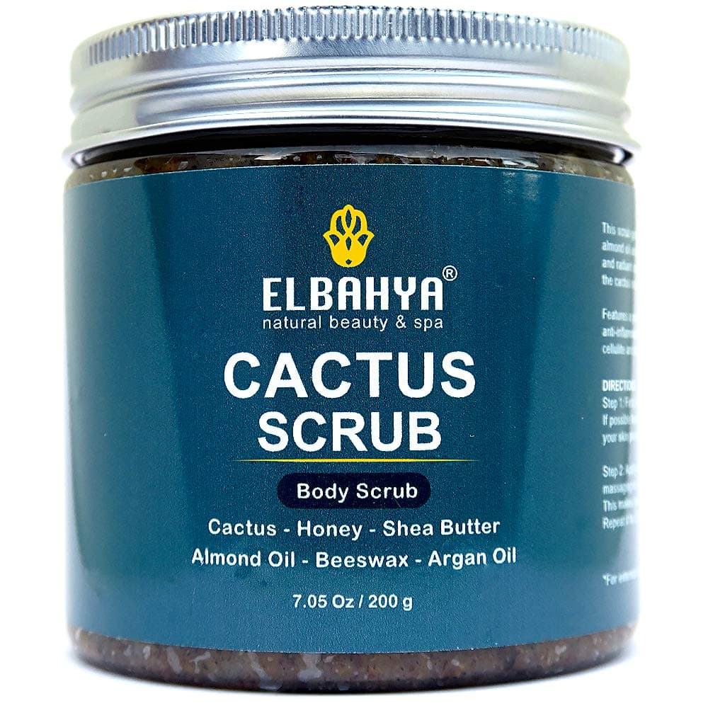 Elbahya Organic Cactus Body Scrub, Anti Cellulite and Stretch Mark Treatment With Ultra Moisturizing and Nourishing Properties