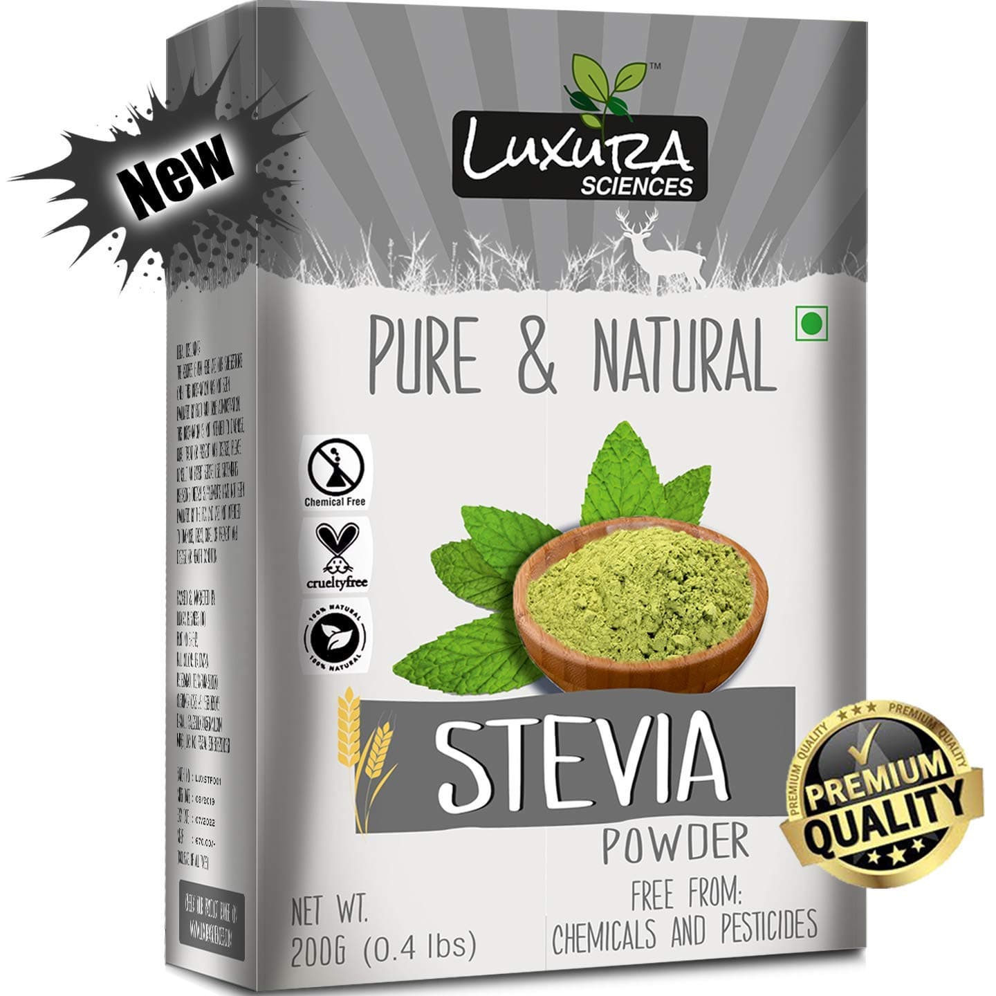 Luxura Sciences Unprocessed Green Stevia Leaf Powder (200 Gms)